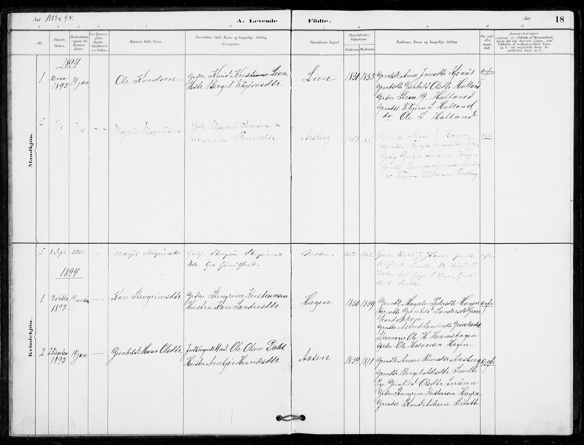 Nore kirkebøker, SAKO/A-238/G/Gc/L0003: Parish register (copy) no. III 3, 1881-1941, p. 18