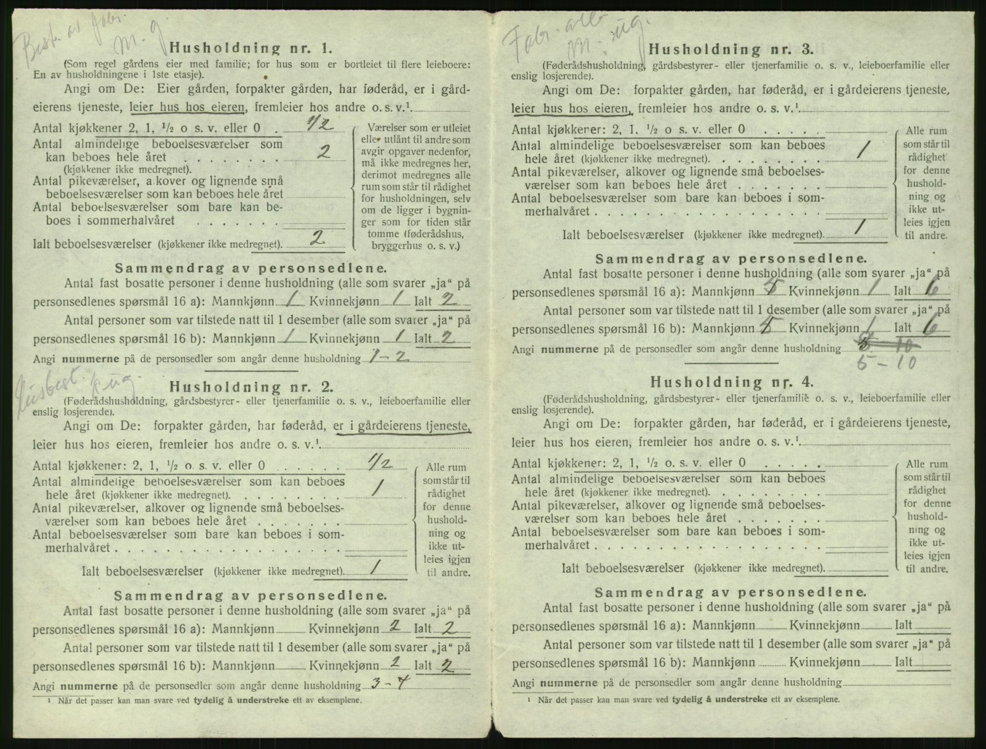 SAT, 1920 census for Borgund, 1920, p. 1243