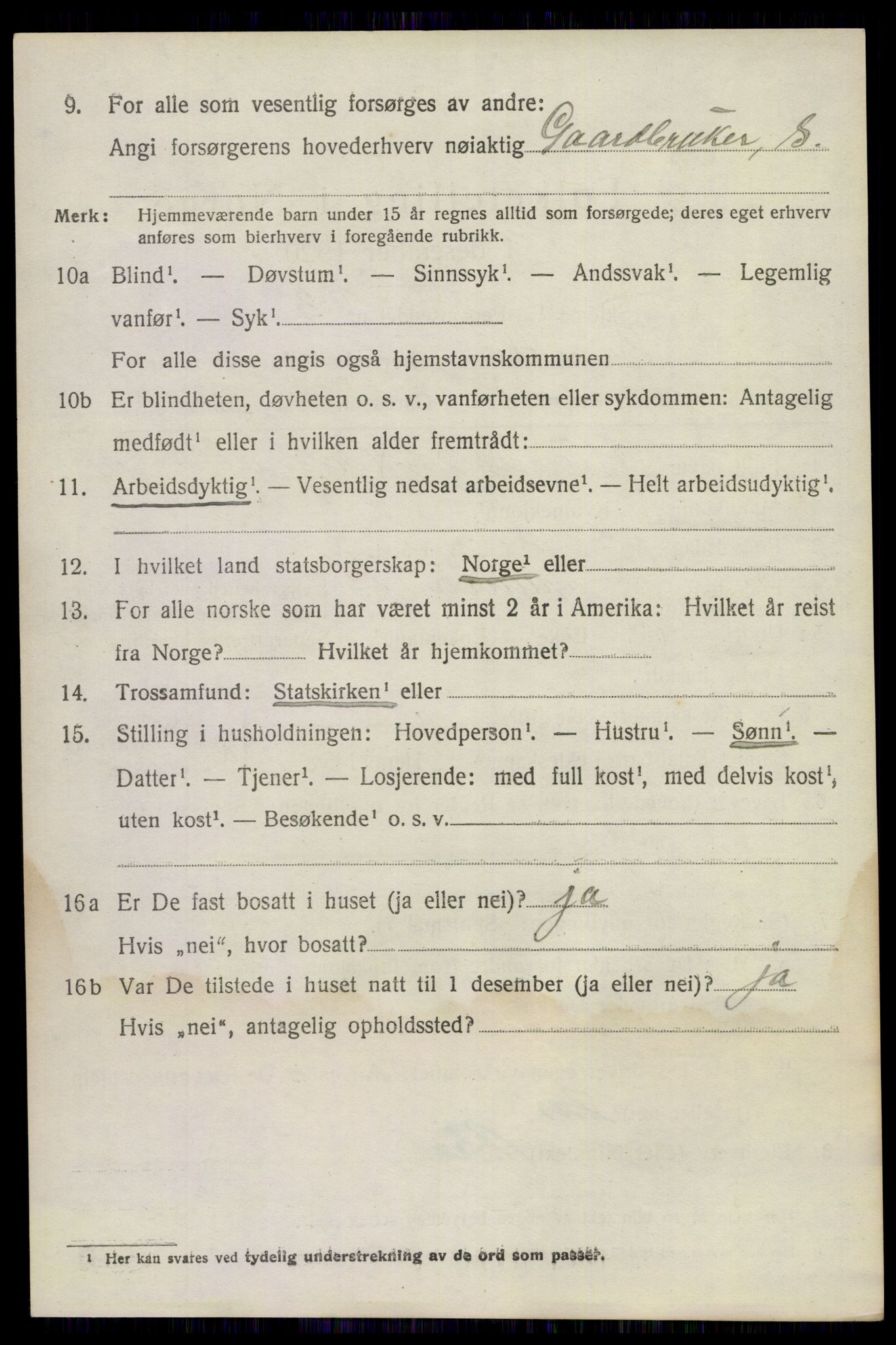 SAKO, 1920 census for Bamble, 1920, p. 4456