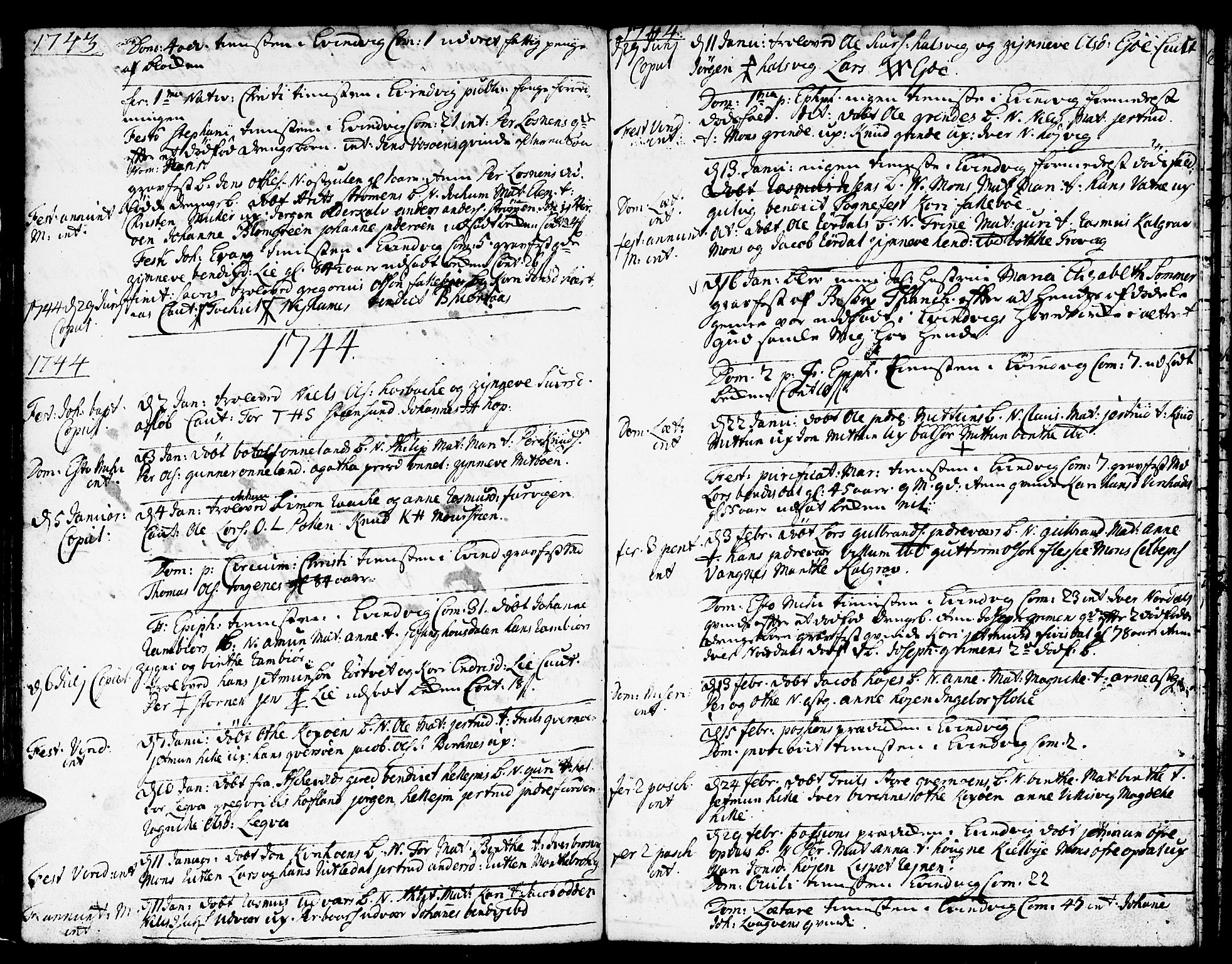 Gulen sokneprestembete, SAB/A-80201/H/Haa/Haaa/L0011: Parish register (official) no. A 11, 1736-1749, p. 44