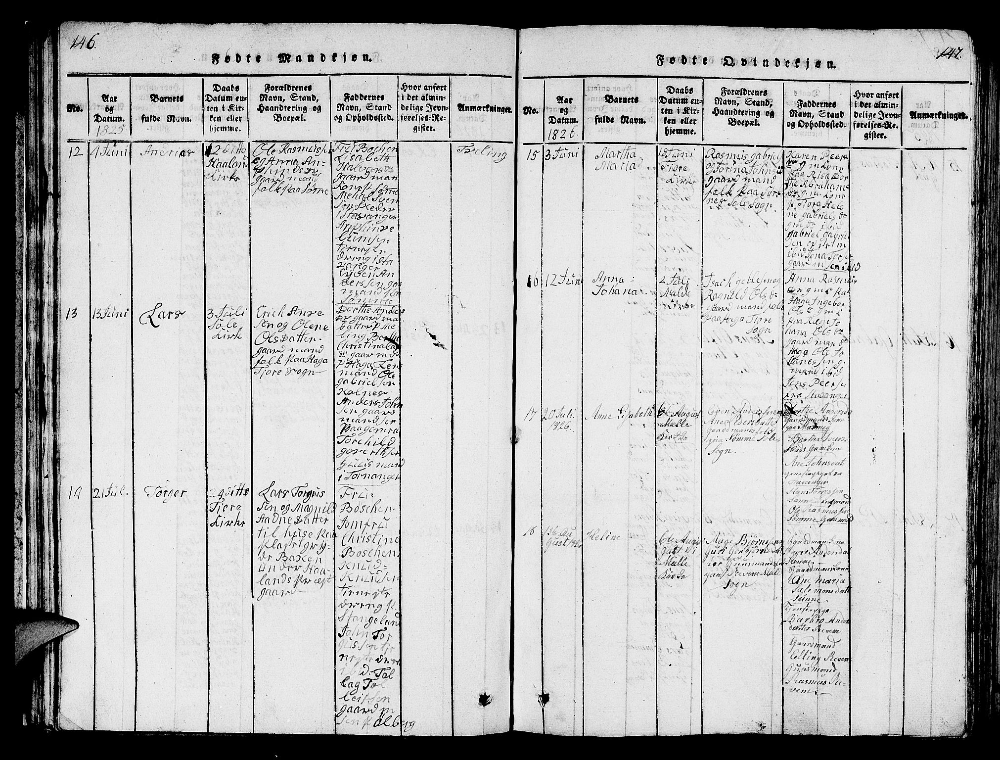 Håland sokneprestkontor, AV/SAST-A-101802/001/30BB/L0001: Parish register (copy) no. B 1, 1815-1845, p. 146-147