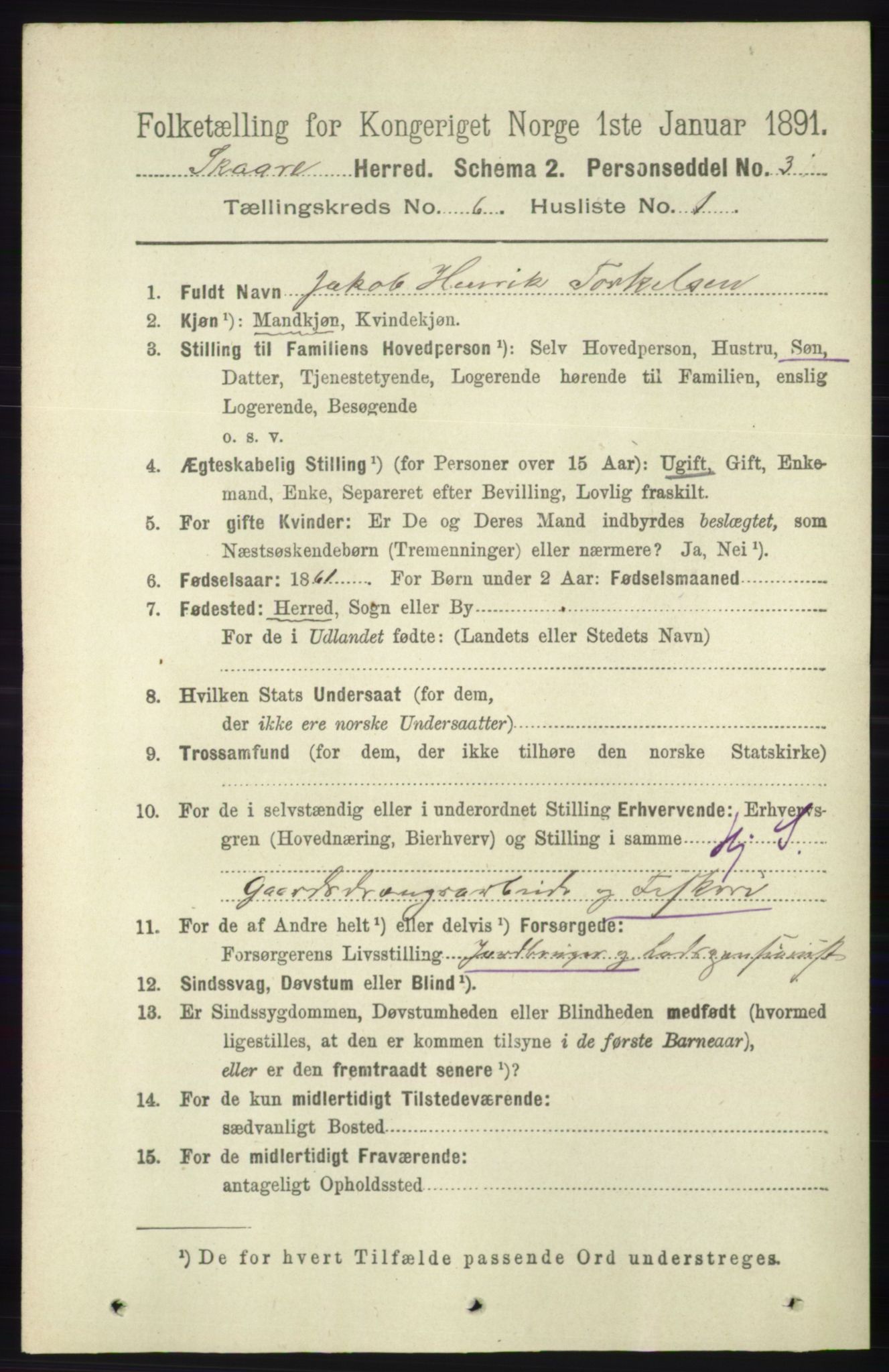 RA, 1891 census for 1153 Skåre, 1891, p. 2393