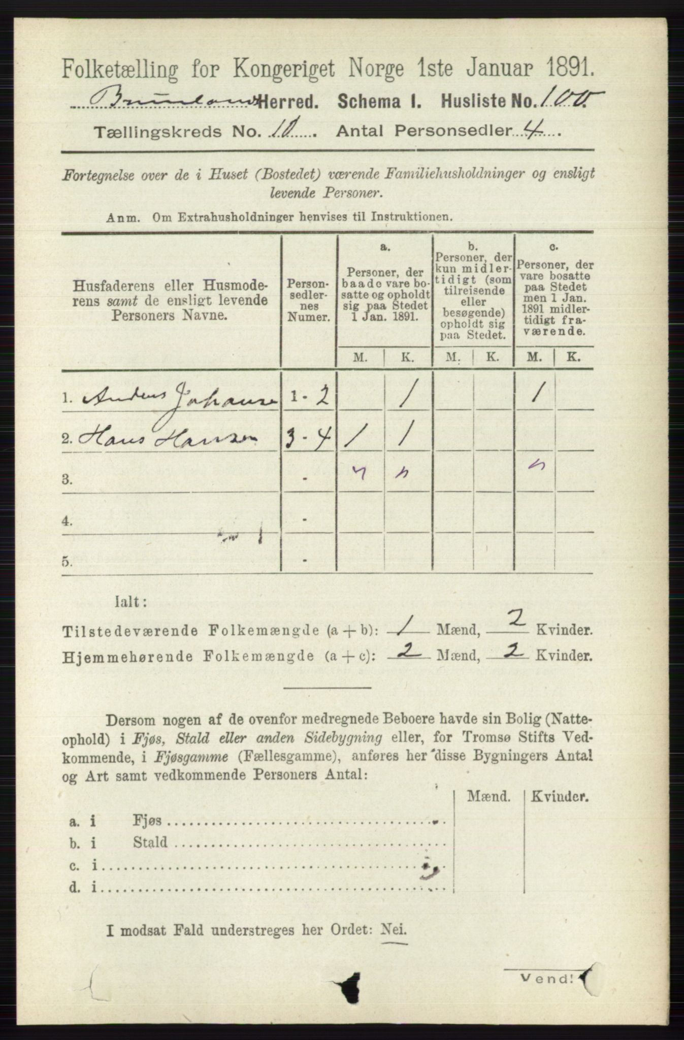 RA, 1891 census for 0726 Brunlanes, 1891, p. 4787