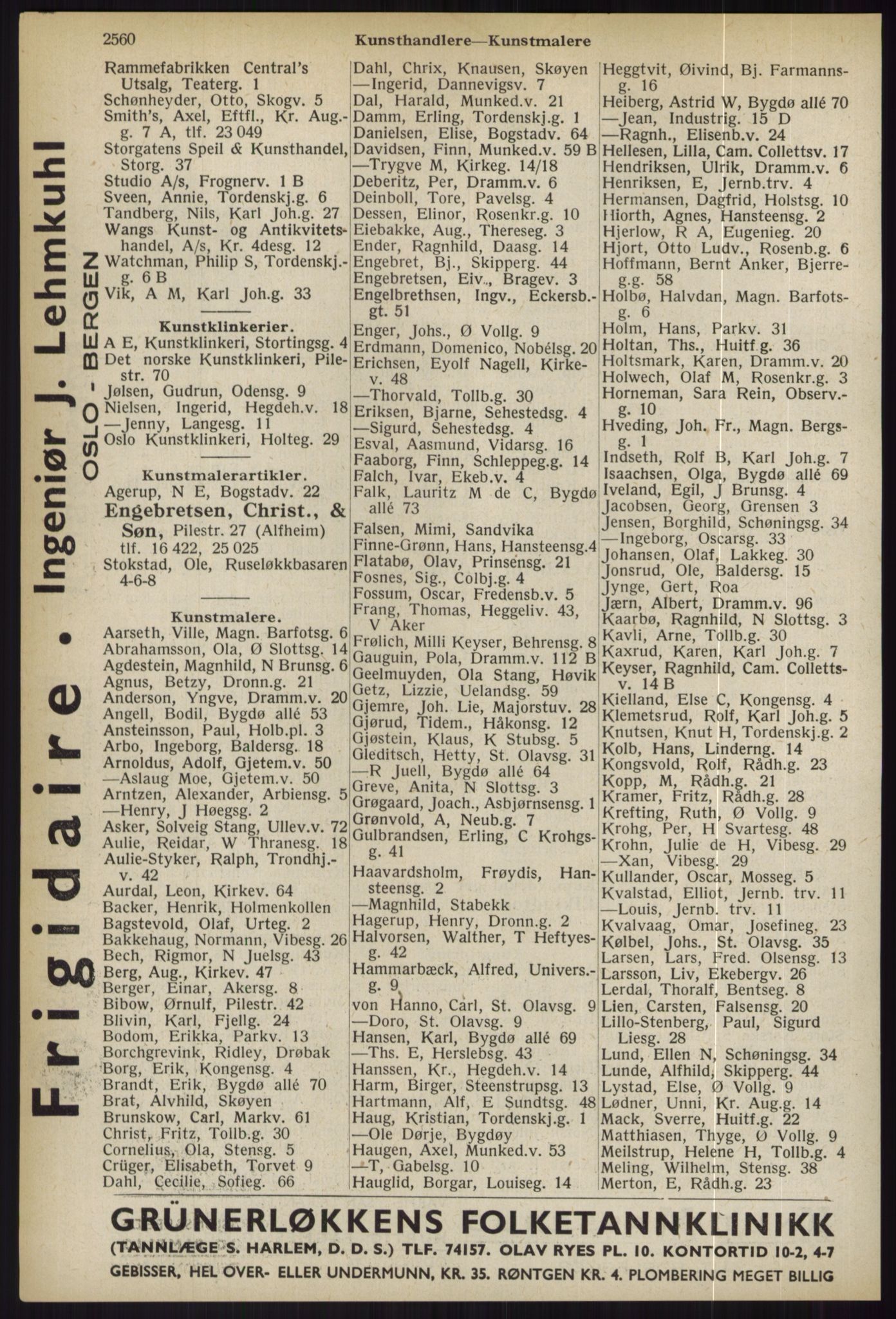 Kristiania/Oslo adressebok, PUBL/-, 1936, p. 2560