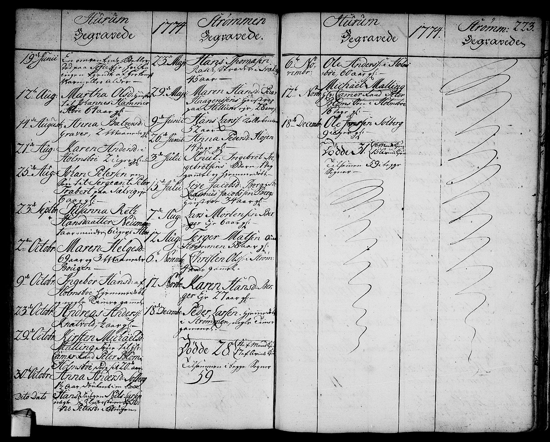 Hurum kirkebøker, AV/SAKO-A-229/F/Fa/L0007: Parish register (official) no. 7, 1771-1810, p. 223