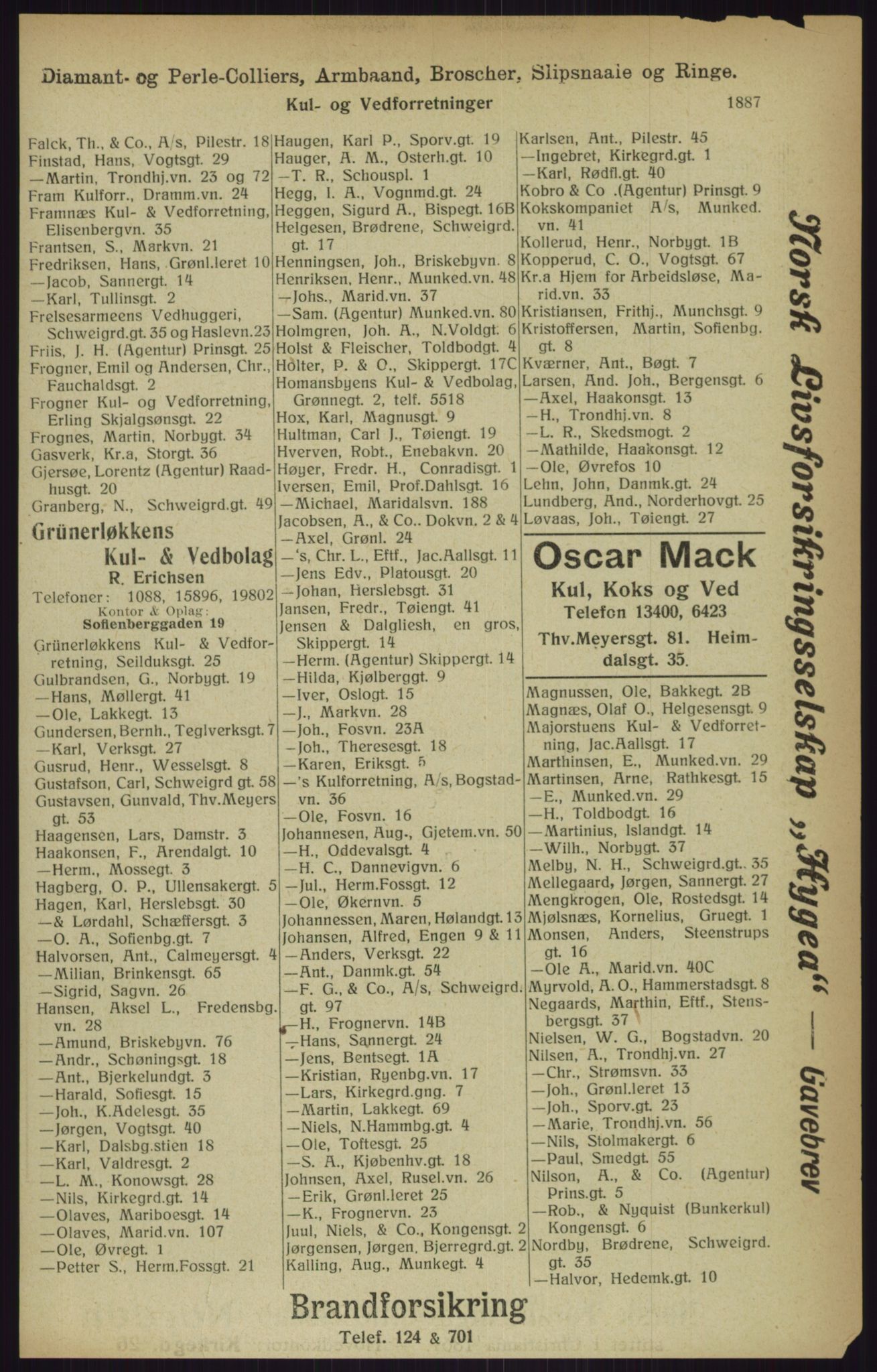 Kristiania/Oslo adressebok, PUBL/-, 1916, p. 1887