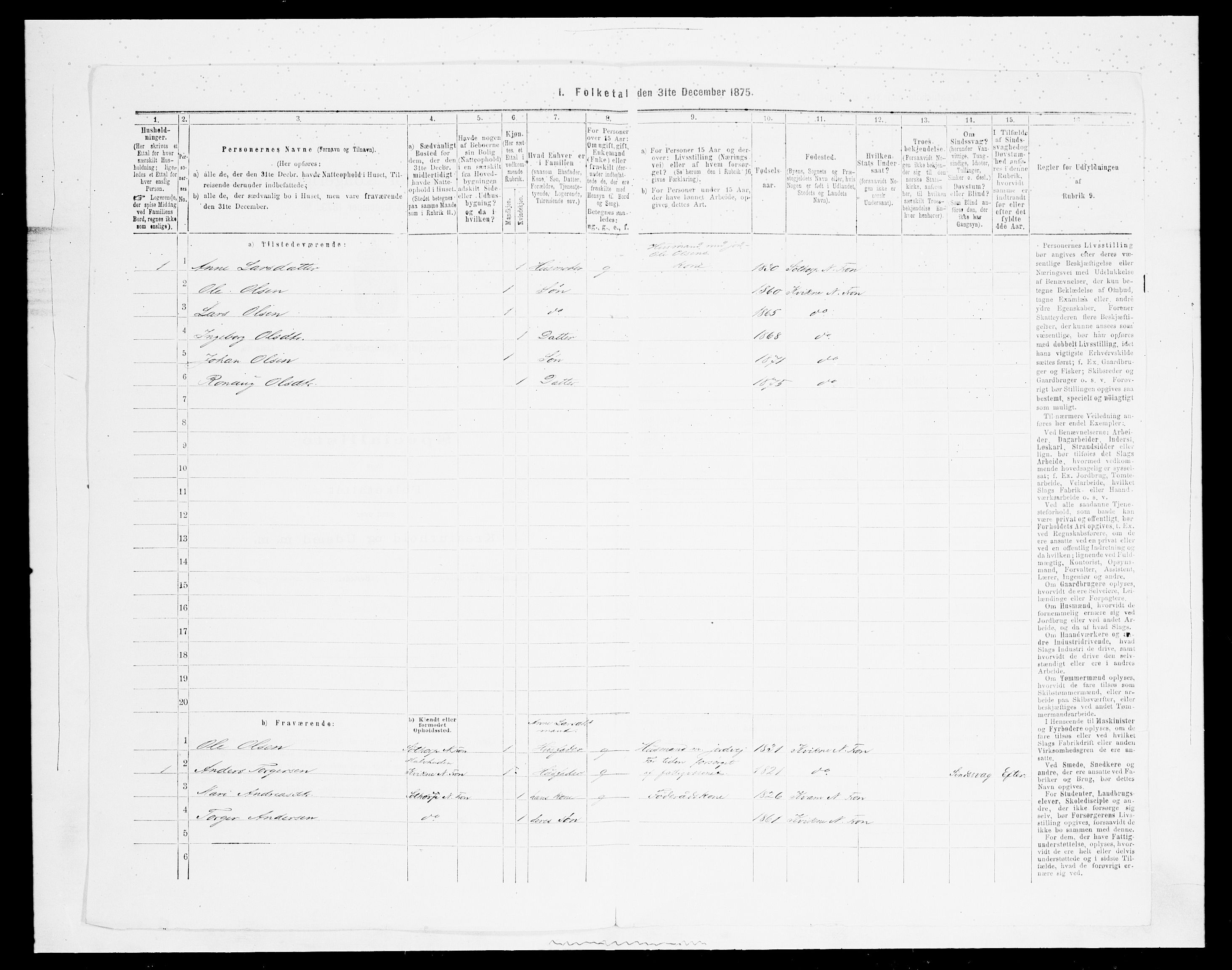 SAH, 1875 census for 0518P Nord-Fron, 1875, p. 333