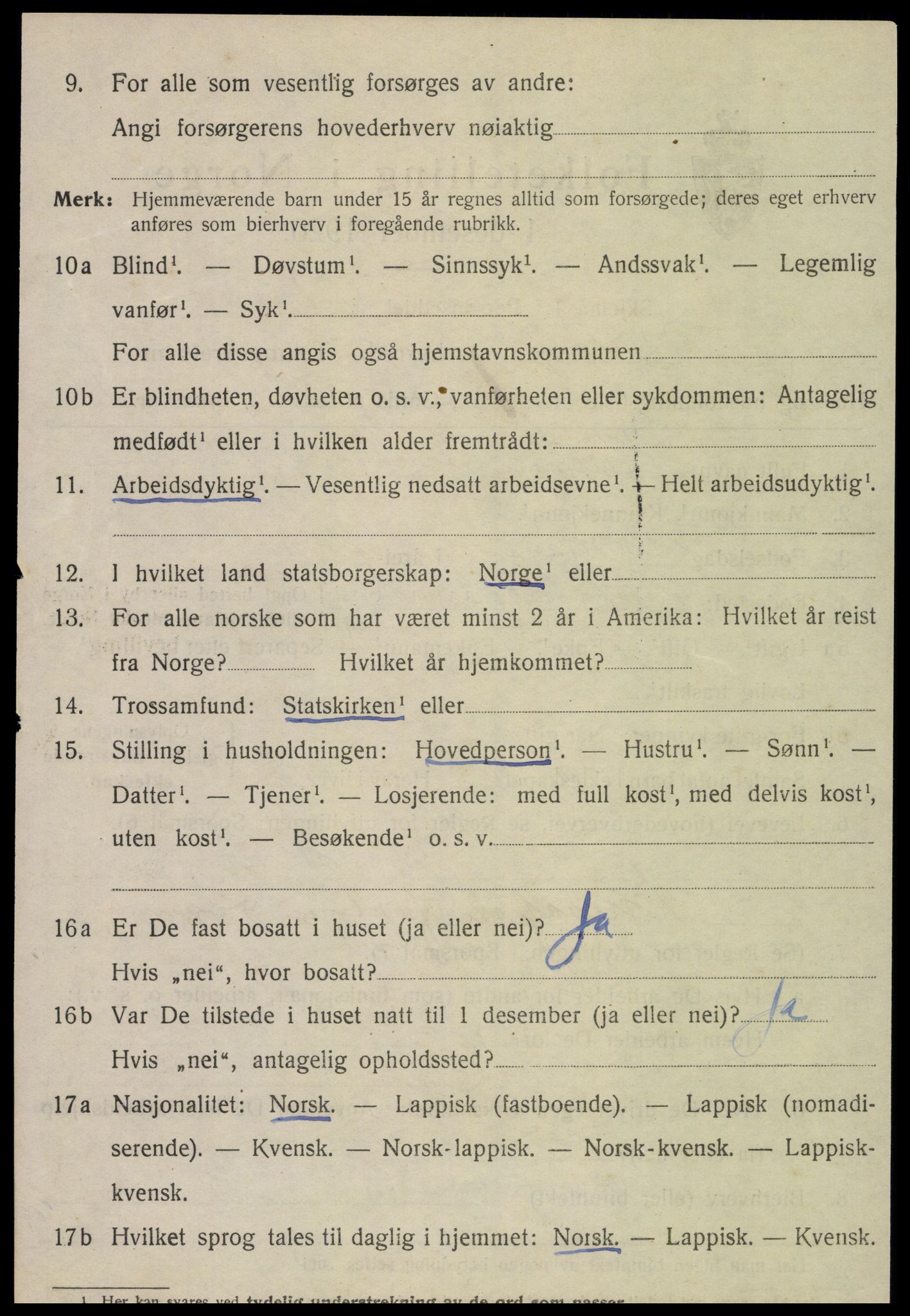 SAT, 1920 census for Meløy, 1920, p. 10272