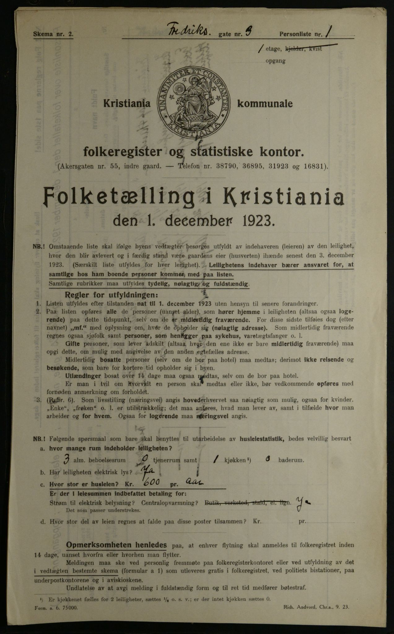 OBA, Municipal Census 1923 for Kristiania, 1923, p. 29720