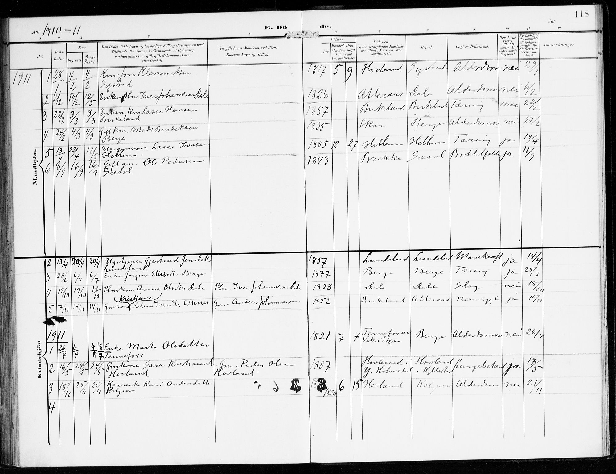 Hyllestad sokneprestembete, AV/SAB-A-80401: Parish register (official) no. B 2, 1903-1917, p. 118