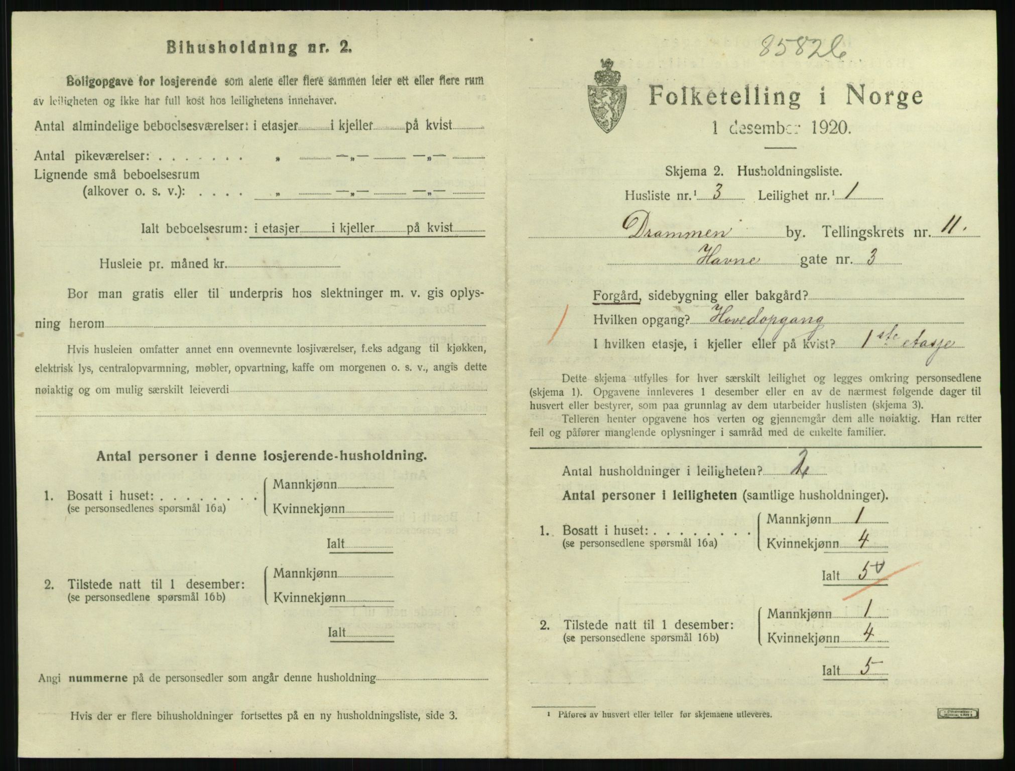 SAKO, 1920 census for Drammen, 1920, p. 17023