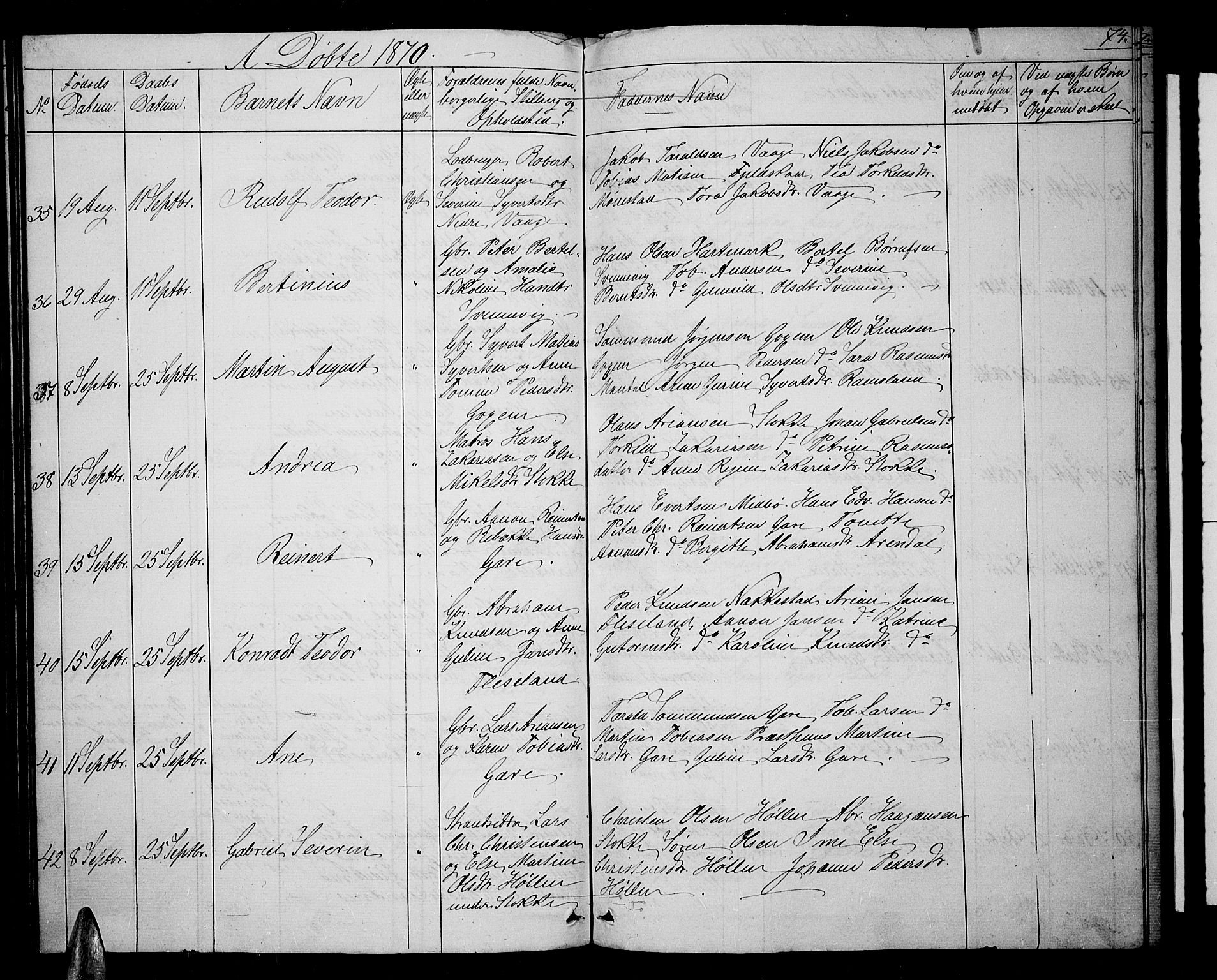 Sør-Audnedal sokneprestkontor, AV/SAK-1111-0039/F/Fb/Fba/L0002: Parish register (copy) no. B 2, 1853-1878, p. 74