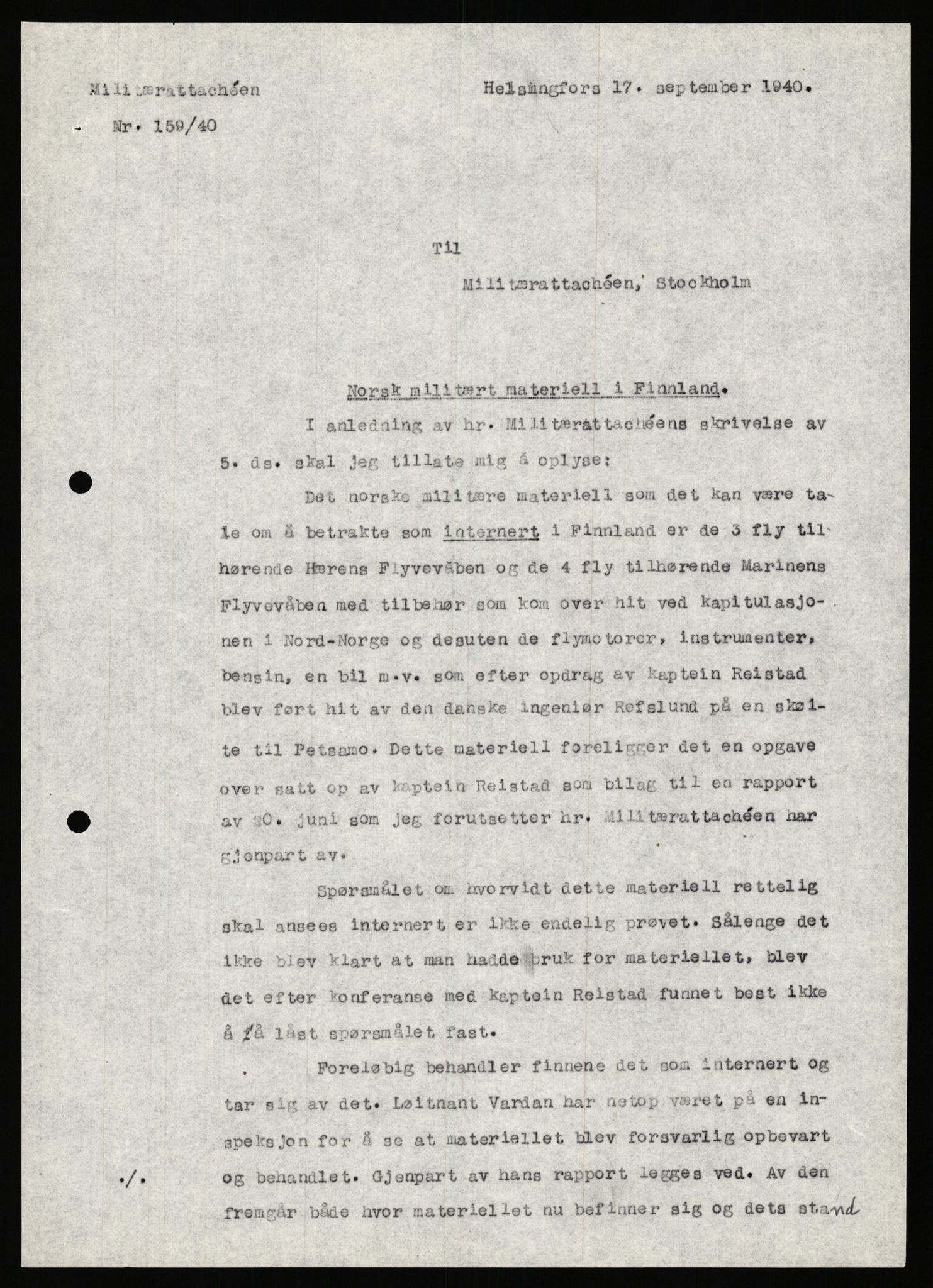 Forsvaret, Forsvarets krigshistoriske avdeling, AV/RA-RAFA-2017/Y/Ya/L0006: II-C-11-11,2 - Utenriksdepartementet.  Legasjonen i Helsingfors., 1940-1946, p. 196