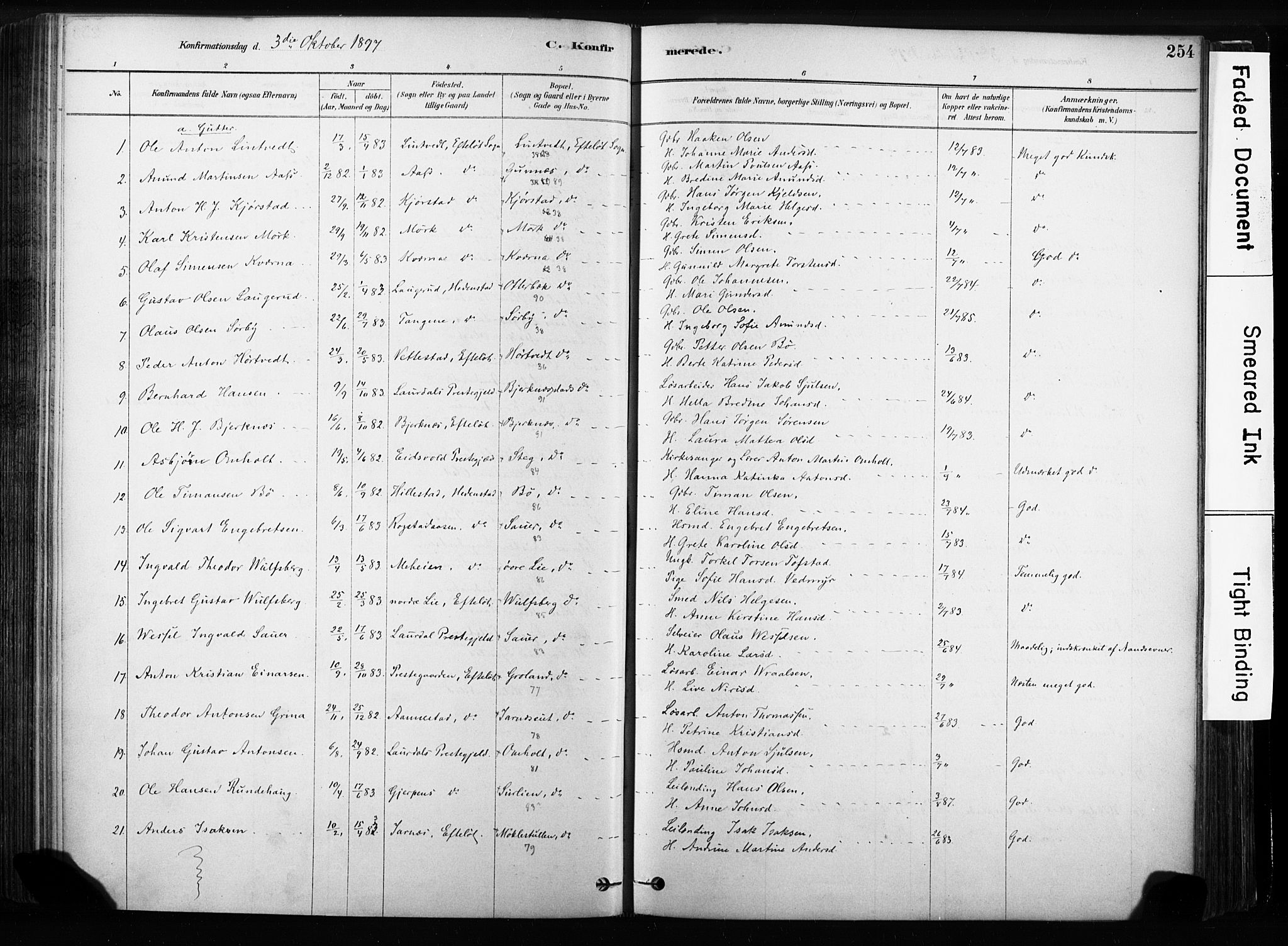 Sandsvær kirkebøker, SAKO/A-244/F/Fb/L0001: Parish register (official) no. II 1, 1878-1906, p. 254