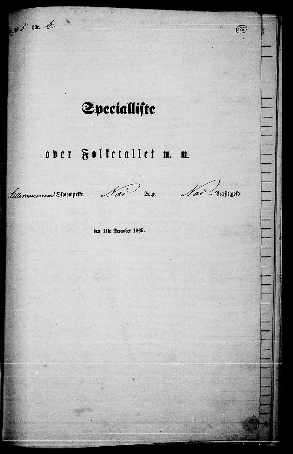 RA, 1865 census for Nes, 1865, p. 122