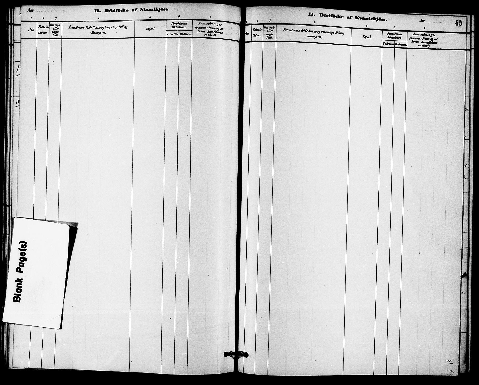 Solum kirkebøker, SAKO/A-306/F/Fc/L0001: Parish register (official) no. III 1, 1877-1891, p. 45