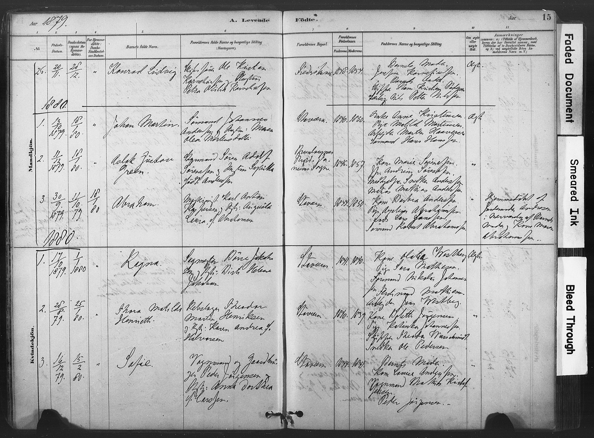 Stavern kirkebøker, AV/SAKO-A-318/F/Fa/L0008: Parish register (official) no. 8, 1878-1905, p. 15