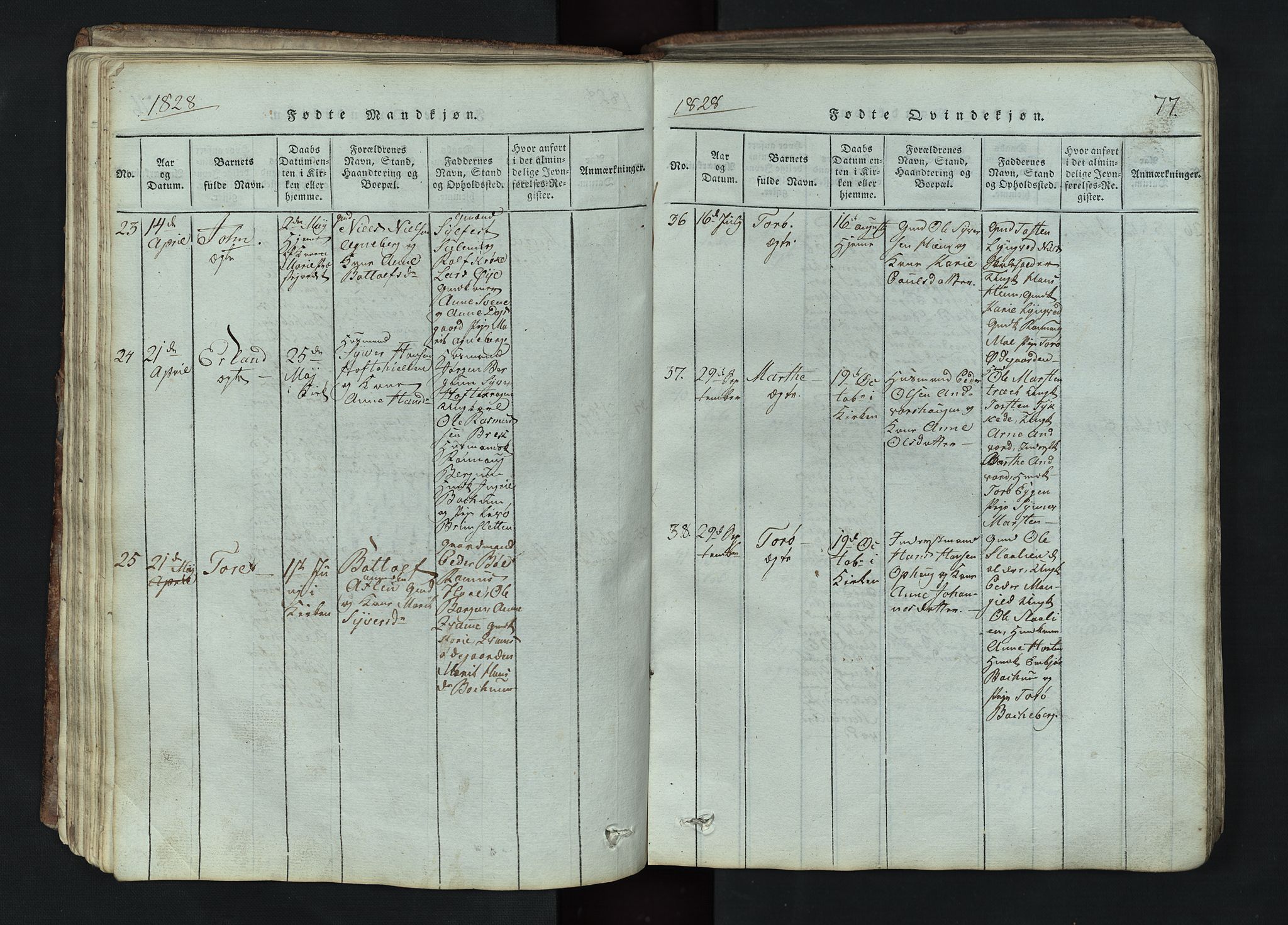 Lom prestekontor, AV/SAH-PREST-070/L/L0002: Parish register (copy) no. 2, 1815-1844, p. 77