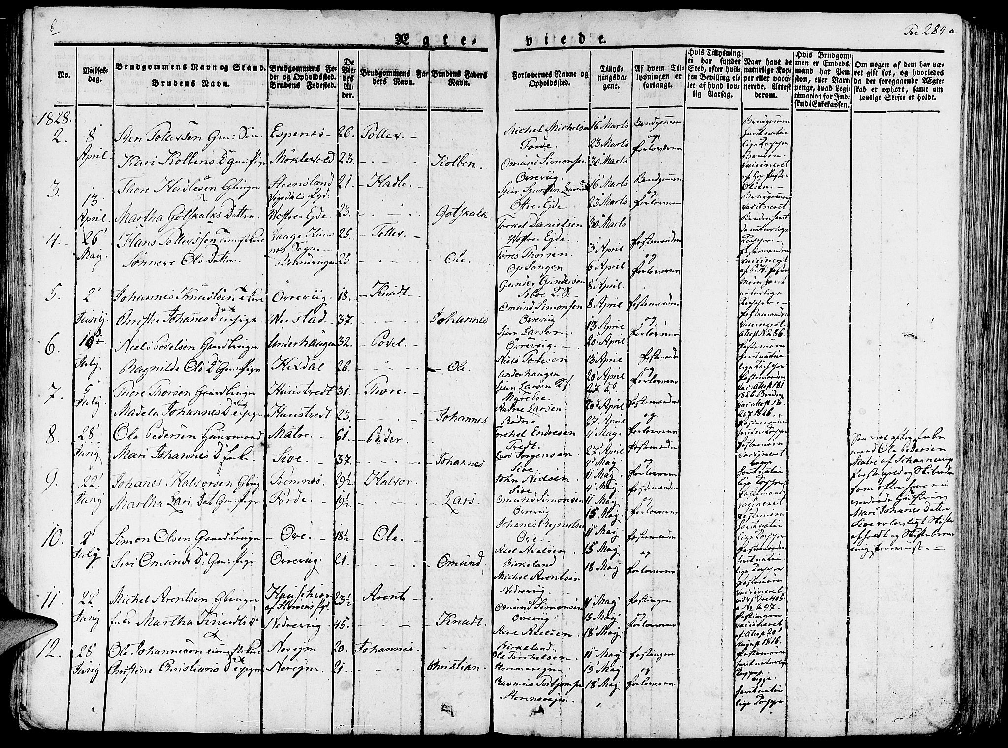 Fjelberg sokneprestembete, AV/SAB-A-75201/H/Haa: Parish register (official) no. A 5, 1822-1834, p. 284