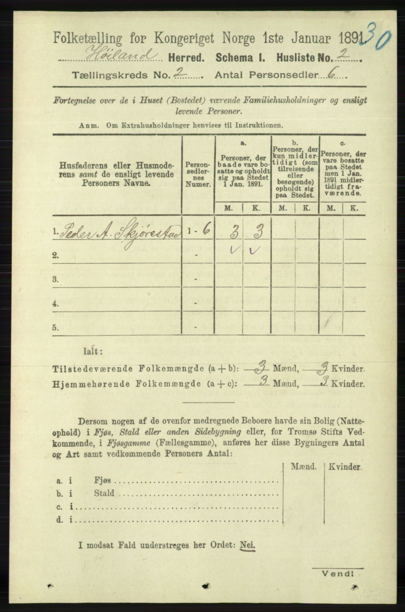 RA, 1891 census for 1123 Høyland, 1891, p. 278