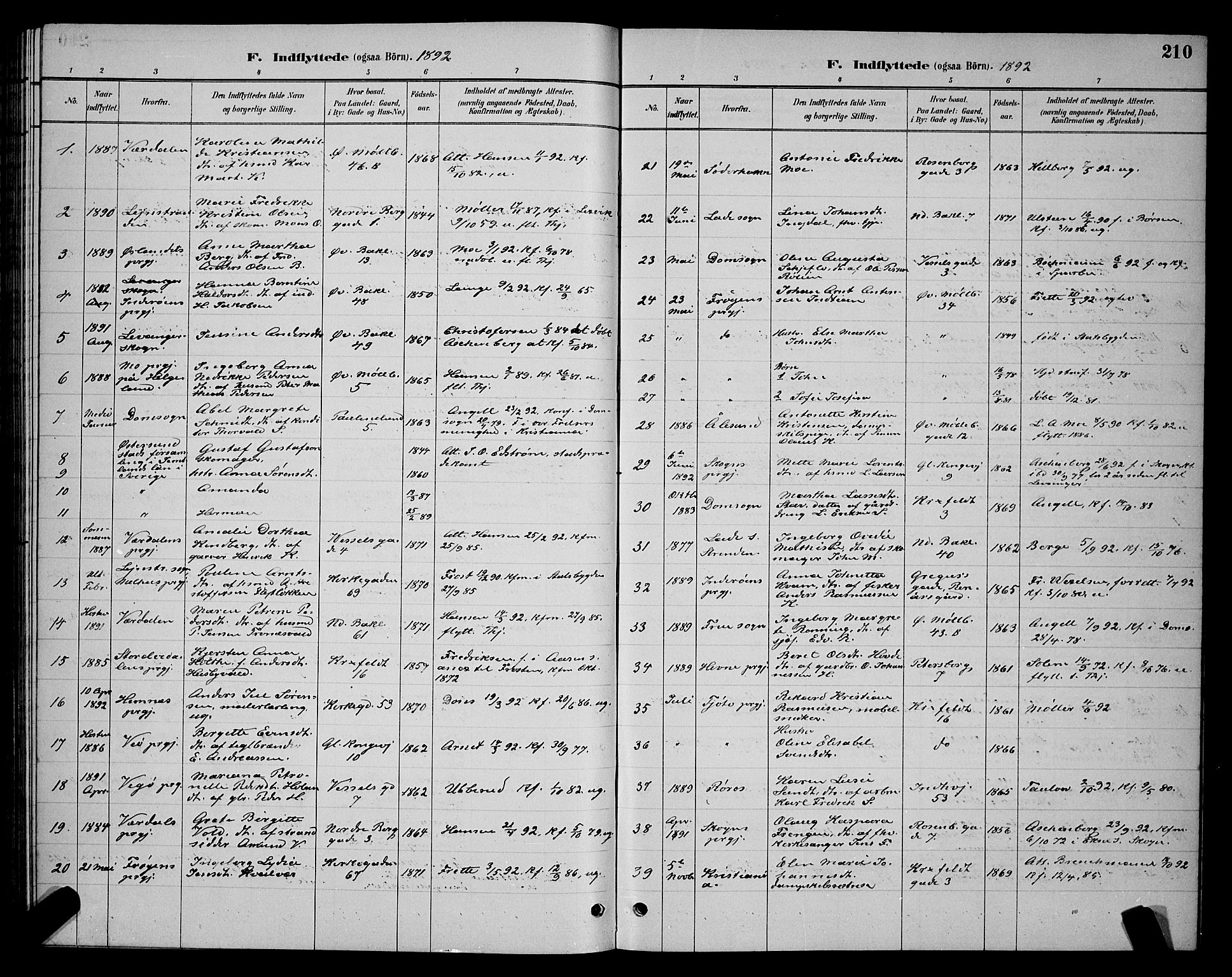 Ministerialprotokoller, klokkerbøker og fødselsregistre - Sør-Trøndelag, SAT/A-1456/604/L0223: Parish register (copy) no. 604C06, 1886-1897, p. 210