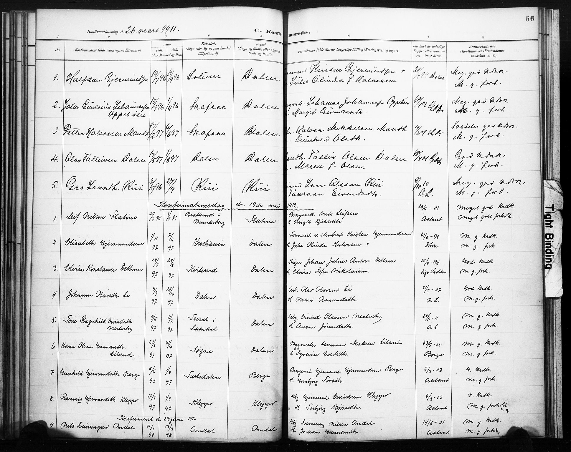 Lårdal kirkebøker, SAKO/A-284/F/Fb/L0002: Parish register (official) no. II 2, 1887-1918, p. 56