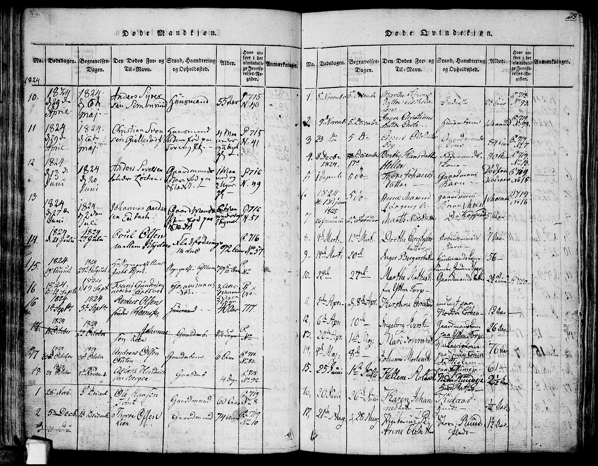 Askim prestekontor Kirkebøker, AV/SAO-A-10900/F/Fa/L0004: Parish register (official) no. 4, 1817-1846, p. 212-213