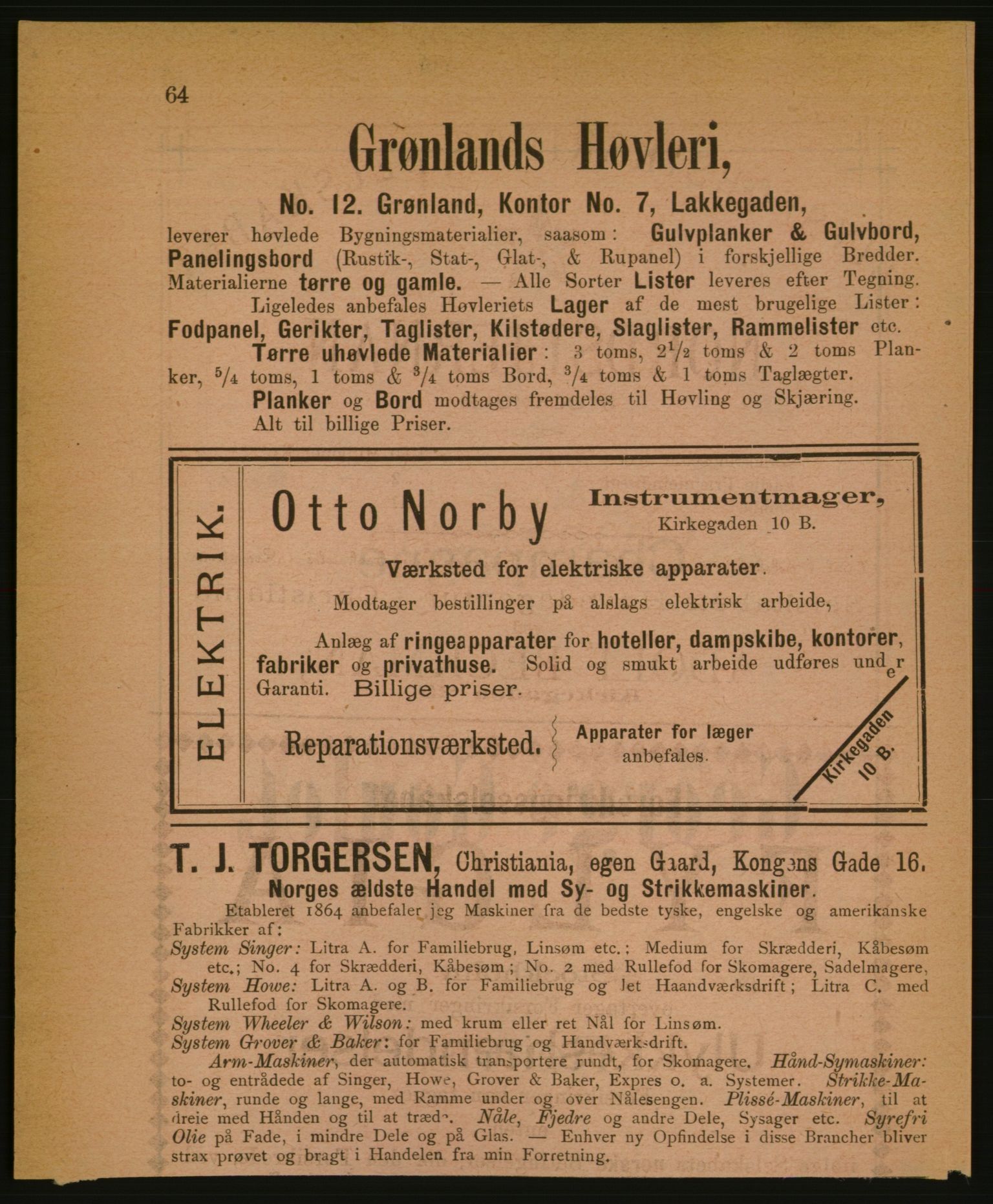 Kristiania/Oslo adressebok, PUBL/-, 1886, p. 64