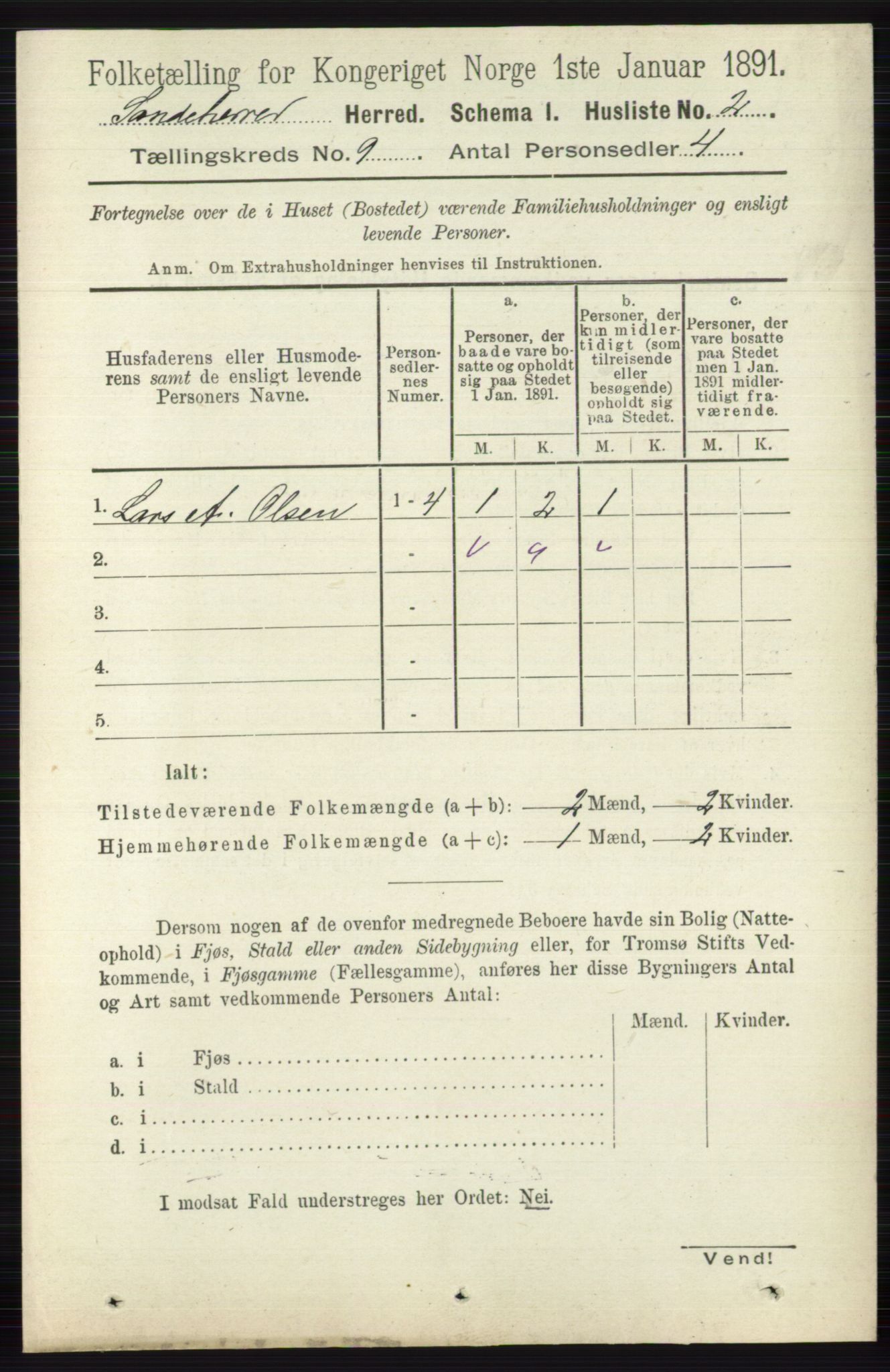 RA, 1891 census for 0724 Sandeherred, 1891, p. 5428