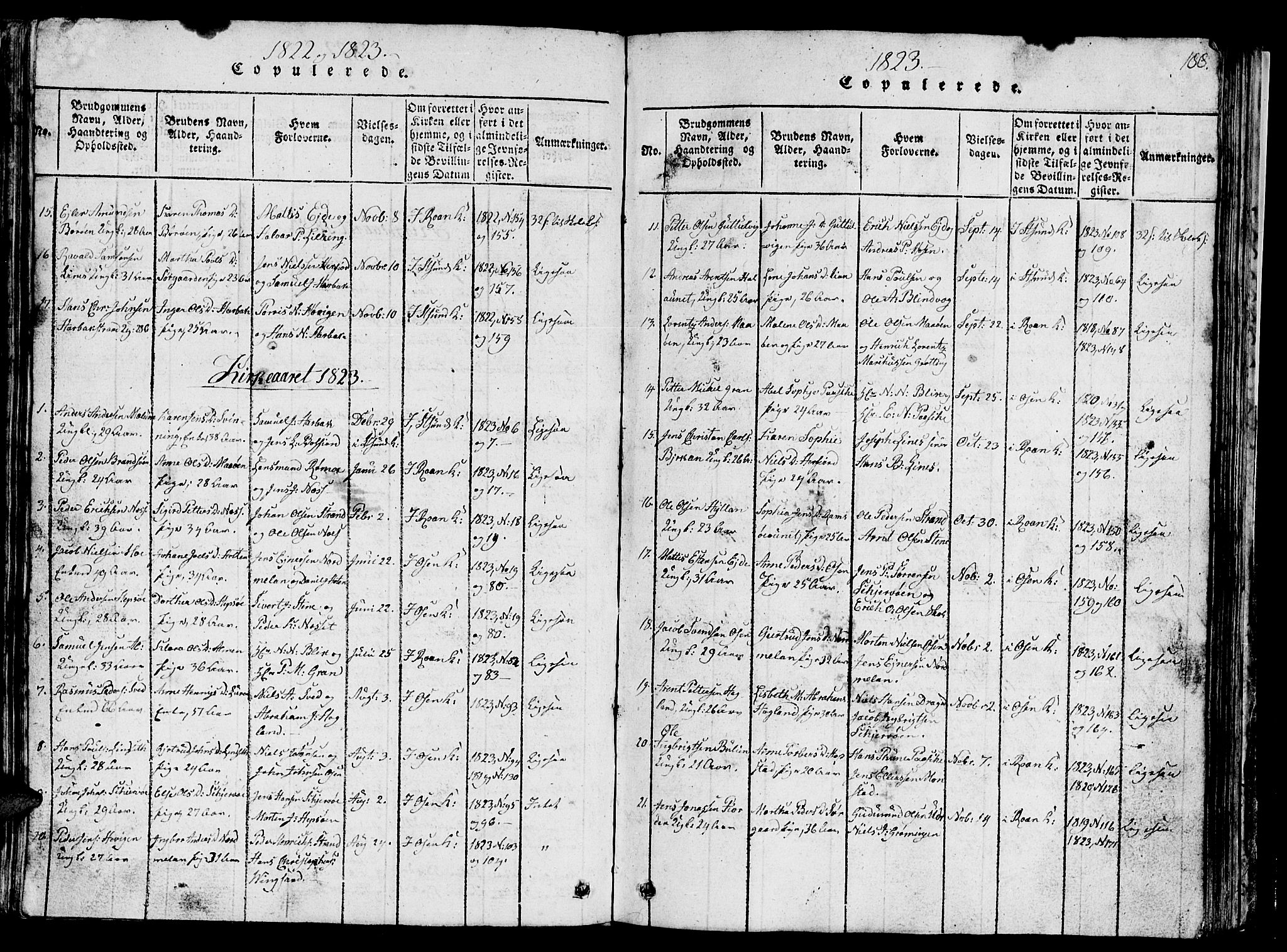 Ministerialprotokoller, klokkerbøker og fødselsregistre - Sør-Trøndelag, SAT/A-1456/657/L0714: Parish register (copy) no. 657C01, 1818-1868, p. 188