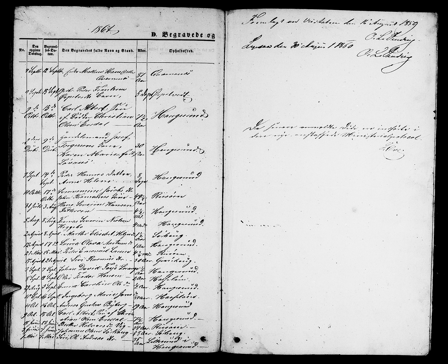 Torvastad sokneprestkontor, SAST/A -101857/H/Ha/Hab/L0006: Parish register (copy) no. B 6, 1858-1867