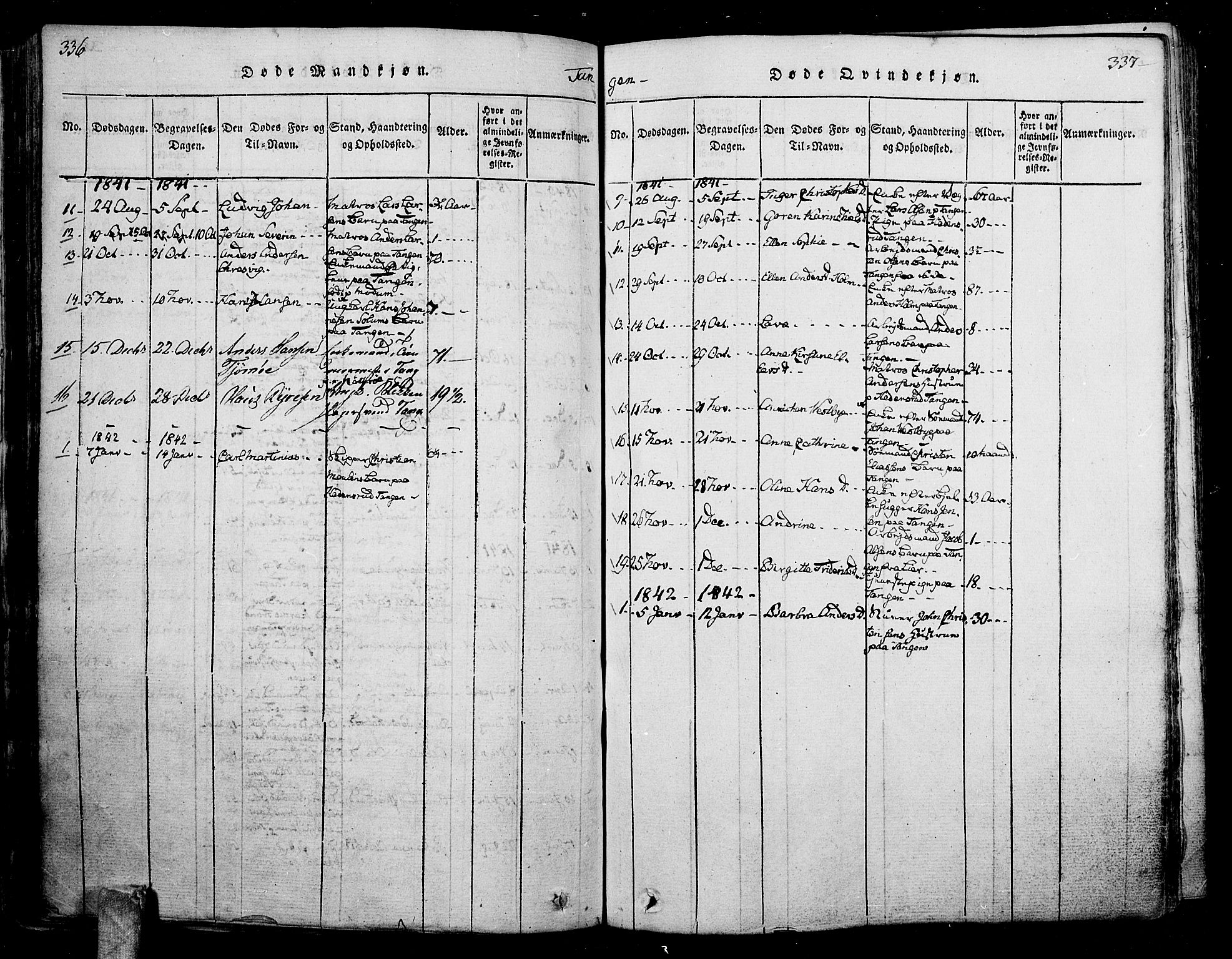 Skoger kirkebøker, SAKO/A-59/F/Fa/L0002: Parish register (official) no. I 2 /2, 1814-1842, p. 336-337