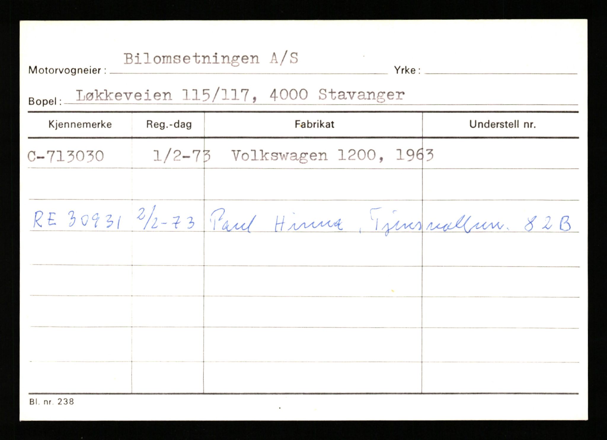 Stavanger trafikkstasjon, SAST/A-101942/0/G/L0012: Registreringsnummer: 363571 - 800000, 1930-1971, p. 2542