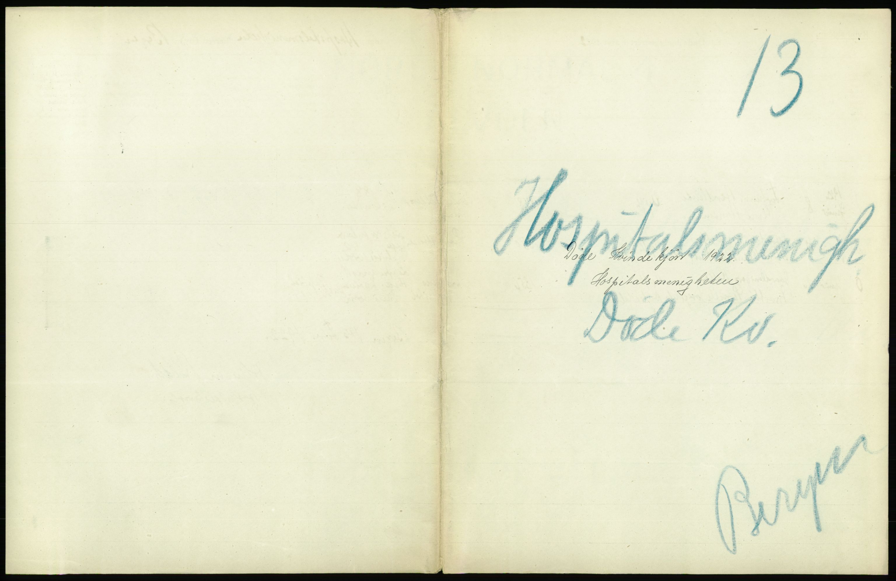 Statistisk sentralbyrå, Sosiodemografiske emner, Befolkning, AV/RA-S-2228/D/Df/Dfc/Dfcb/L0030: Bergen: Gifte, døde, dødfødte., 1922, p. 421