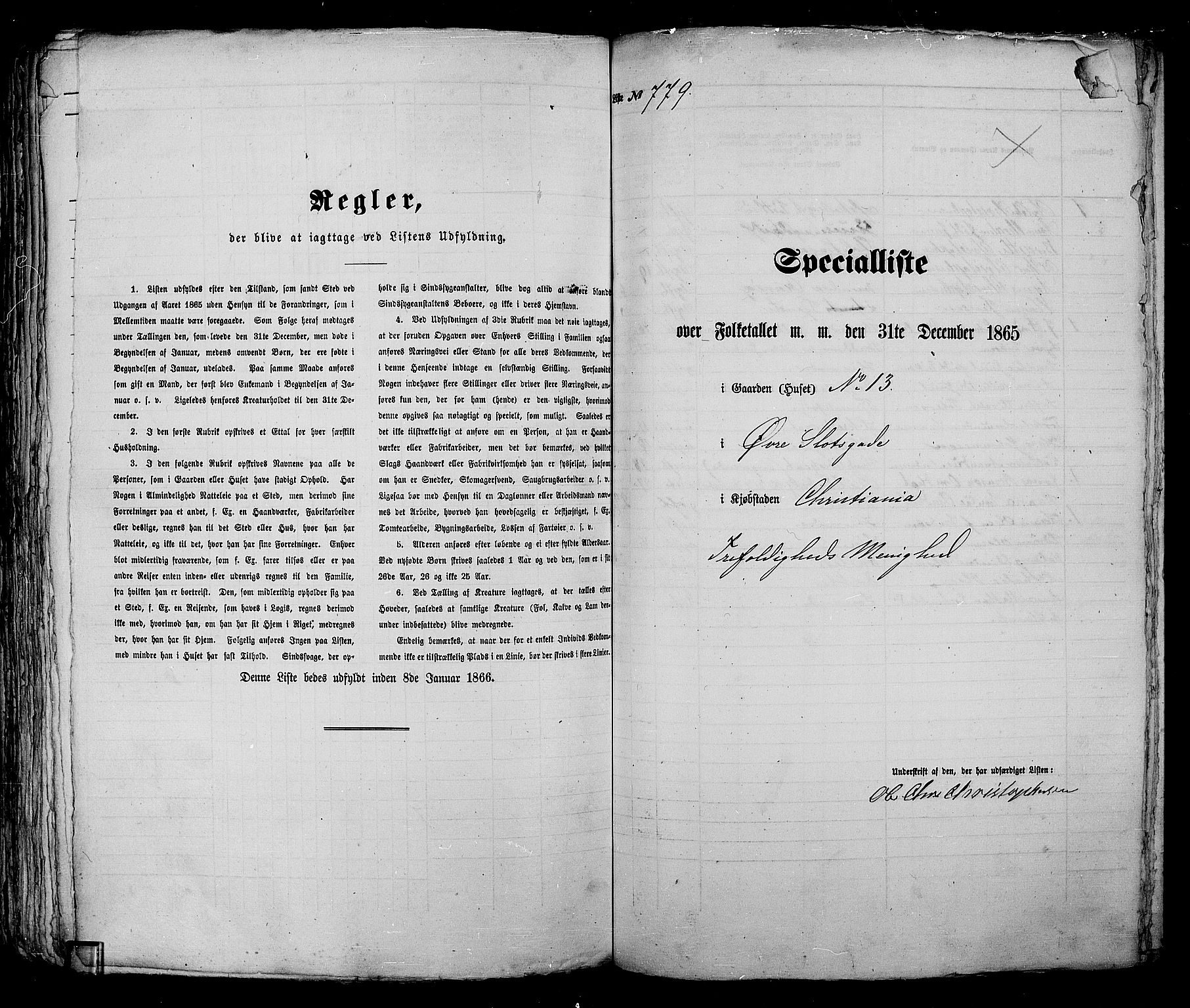 RA, 1865 census for Kristiania, 1865, p. 1990