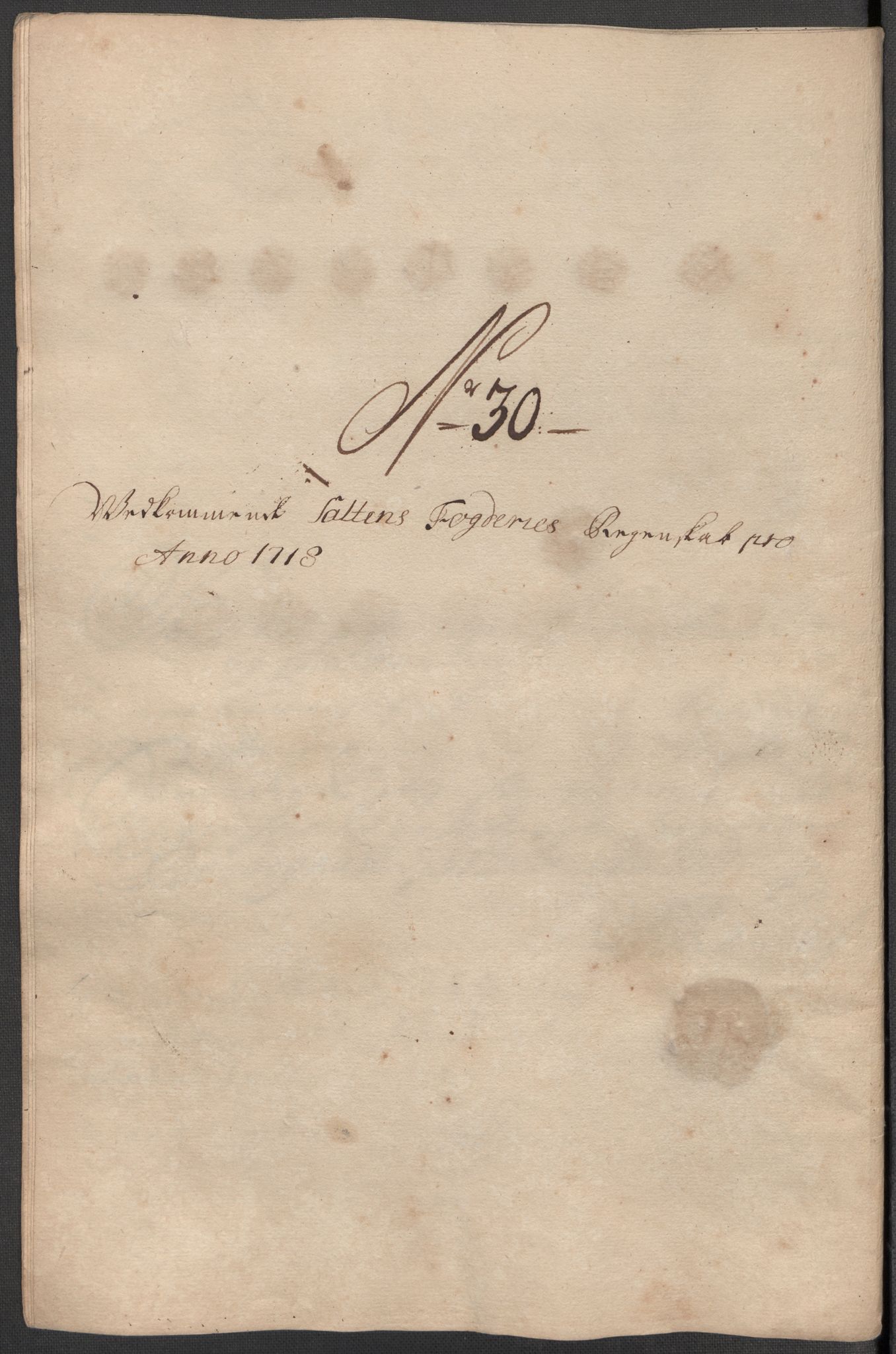 Rentekammeret inntil 1814, Reviderte regnskaper, Fogderegnskap, AV/RA-EA-4092/R66/L4588: Fogderegnskap Salten, 1718, p. 279