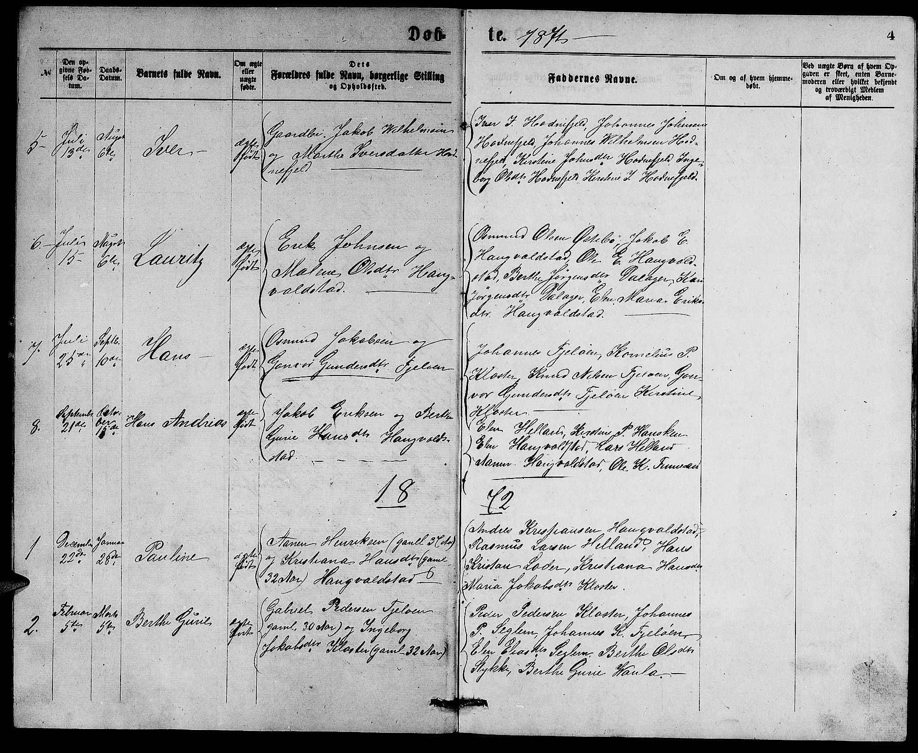 Rennesøy sokneprestkontor, SAST/A -101827/H/Ha/Hab/L0004: Parish register (copy) no. B 4, 1870-1889, p. 4