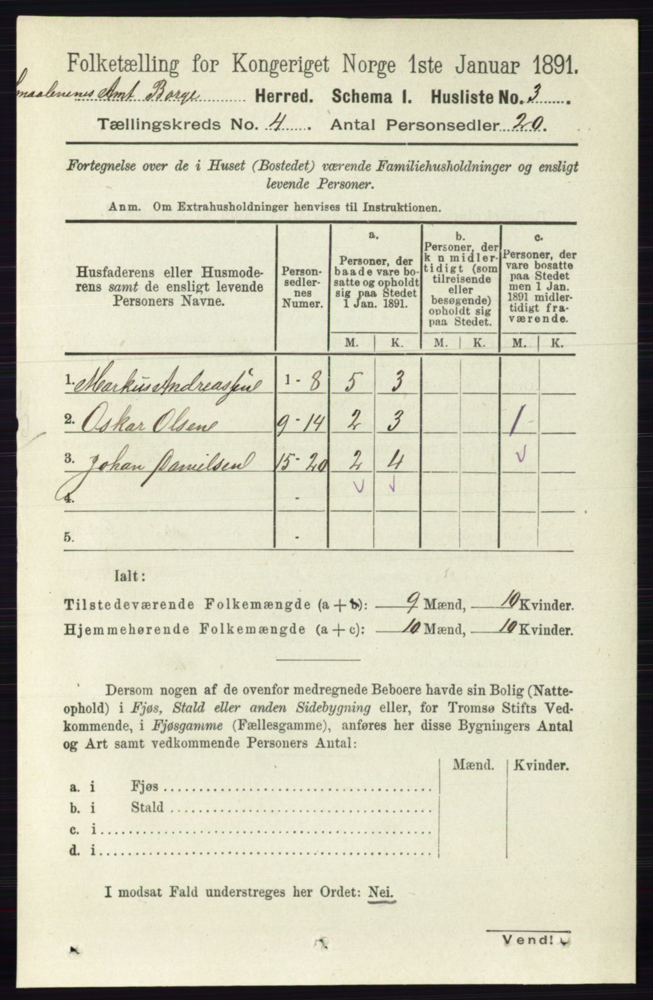 RA, 1891 census for 0113 Borge, 1891, p. 1560