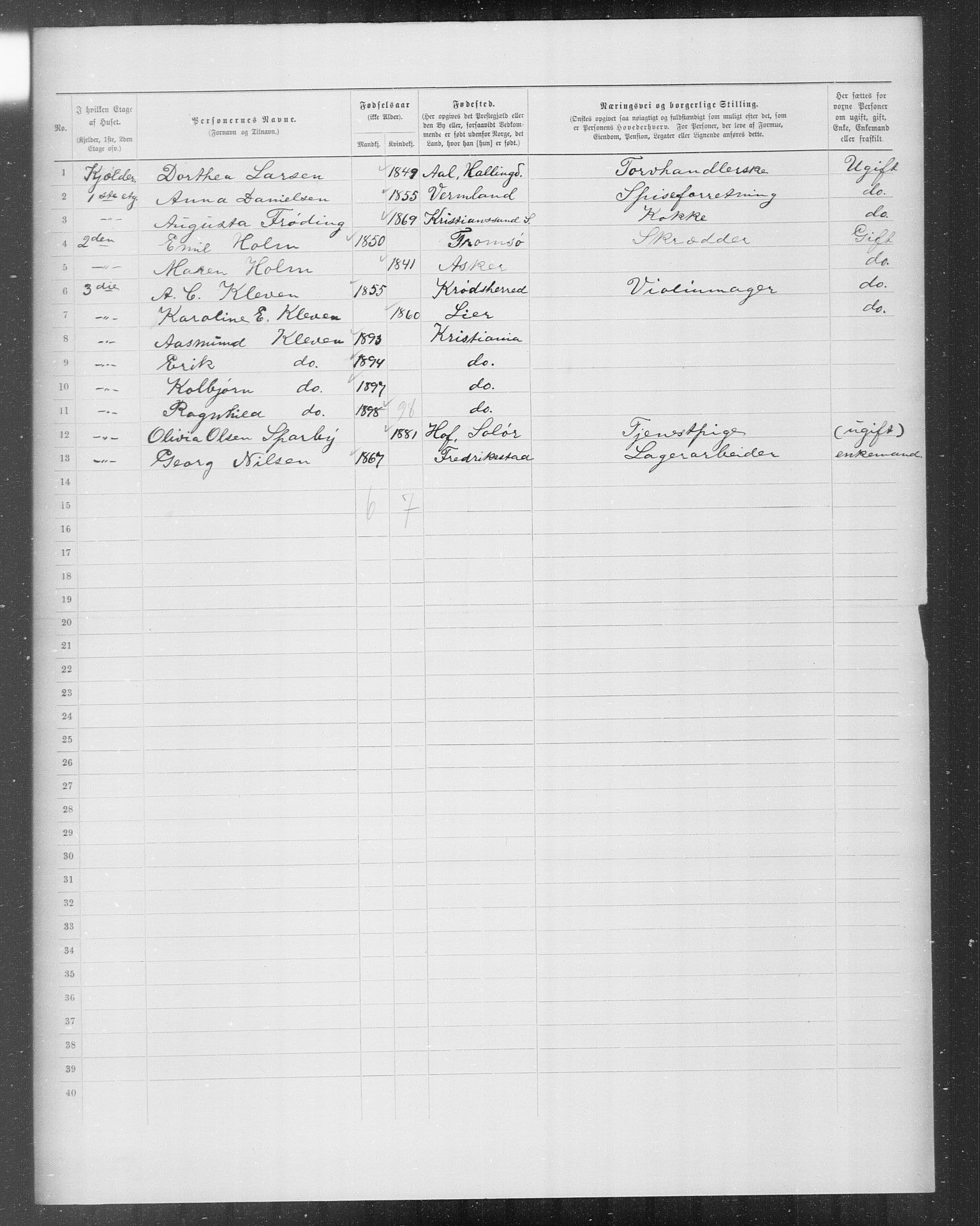 OBA, Municipal Census 1899 for Kristiania, 1899, p. 8864