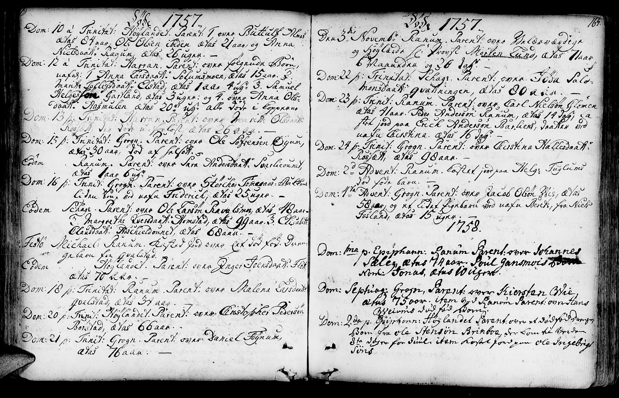 Ministerialprotokoller, klokkerbøker og fødselsregistre - Nord-Trøndelag, SAT/A-1458/764/L0542: Parish register (official) no. 764A02, 1748-1779, p. 165