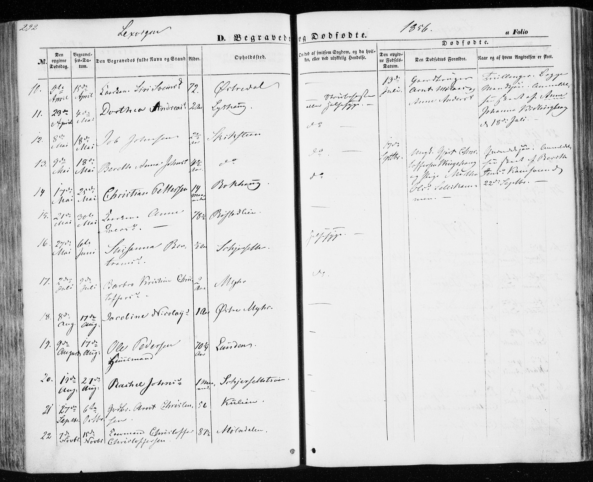 Ministerialprotokoller, klokkerbøker og fødselsregistre - Nord-Trøndelag, AV/SAT-A-1458/701/L0008: Parish register (official) no. 701A08 /1, 1854-1863, p. 292