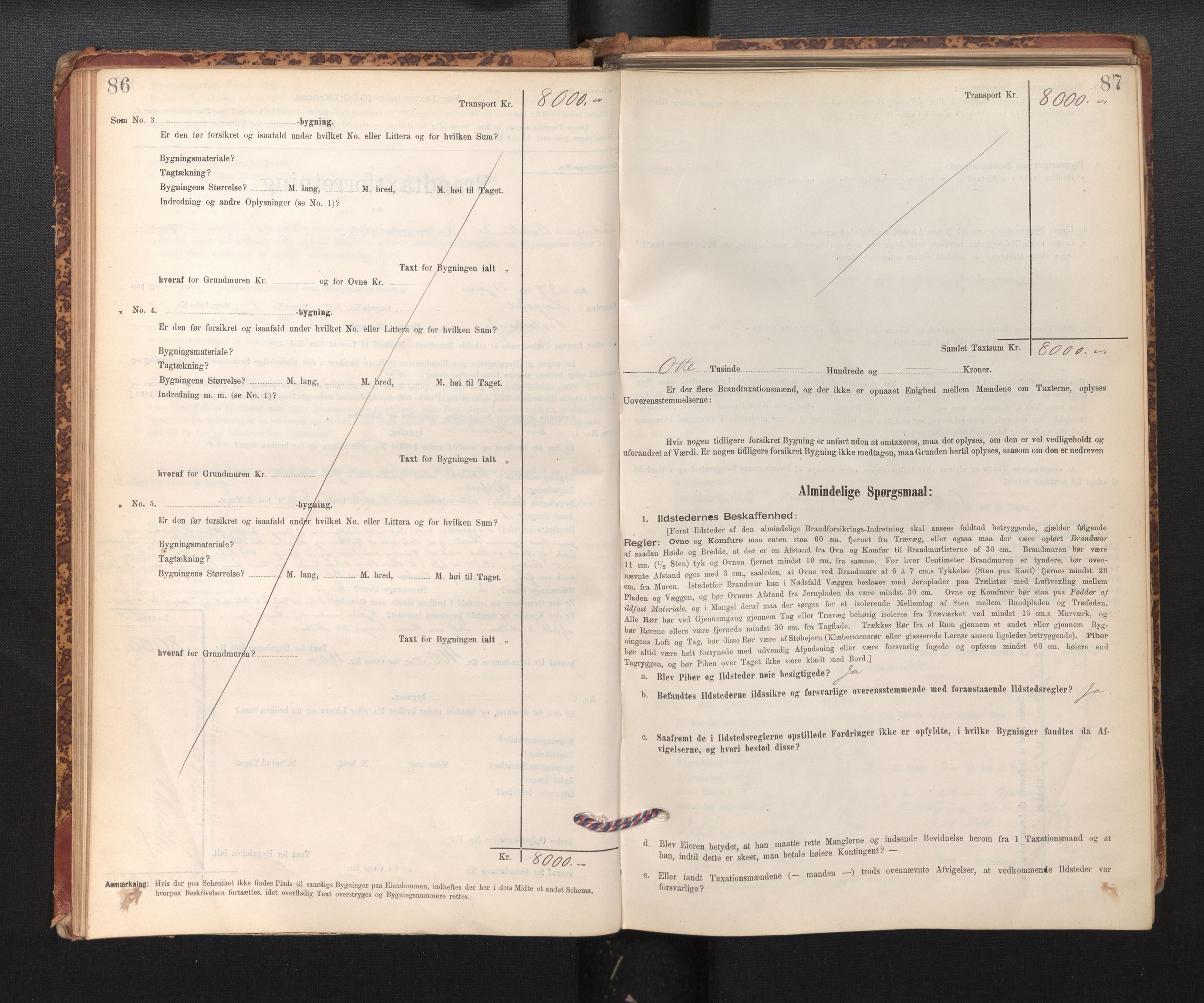 Lensmannen i Leikanger, AV/SAB-A-29201/0012/L0004: Branntakstprotokoll, skjematakst, 1894-1903, p. 86-87