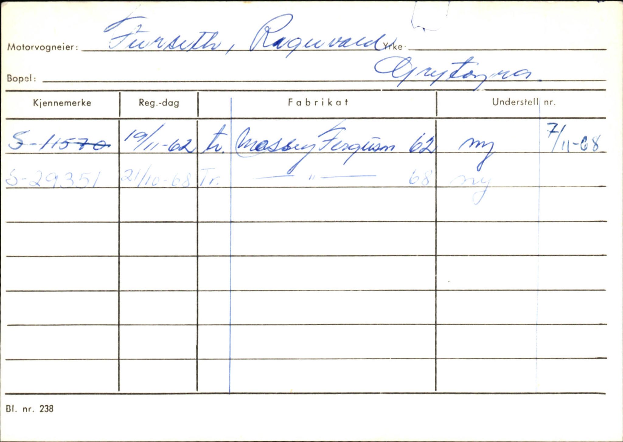 Statens vegvesen, Sogn og Fjordane vegkontor, SAB/A-5301/4/F/L0132: Eigarregister Askvoll A-Å. Balestrand A-Å, 1945-1975, p. 351