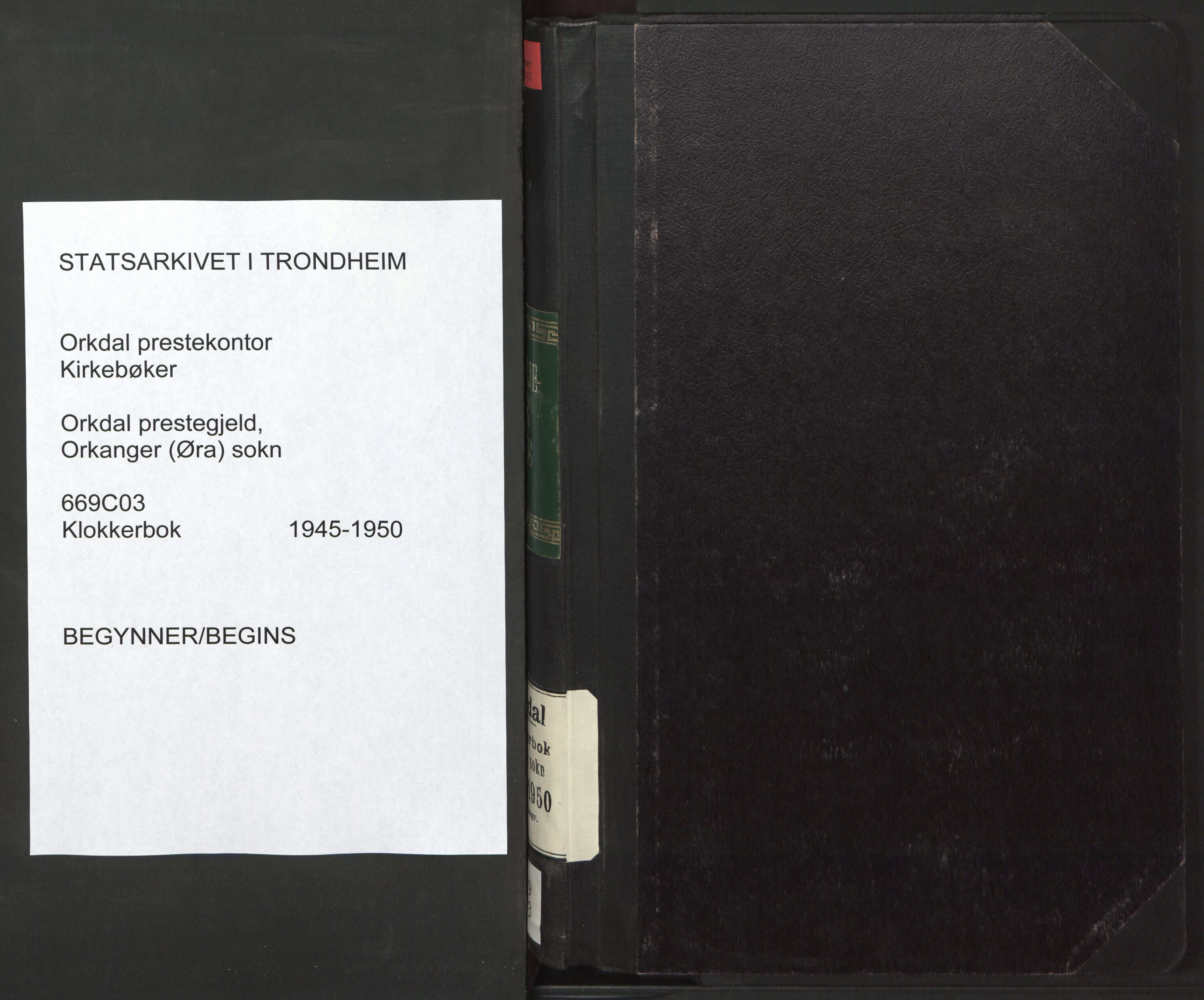 Ministerialprotokoller, klokkerbøker og fødselsregistre - Sør-Trøndelag, SAT/A-1456/669/L0833: Parish register (copy) no. 669C03, 1945-1950