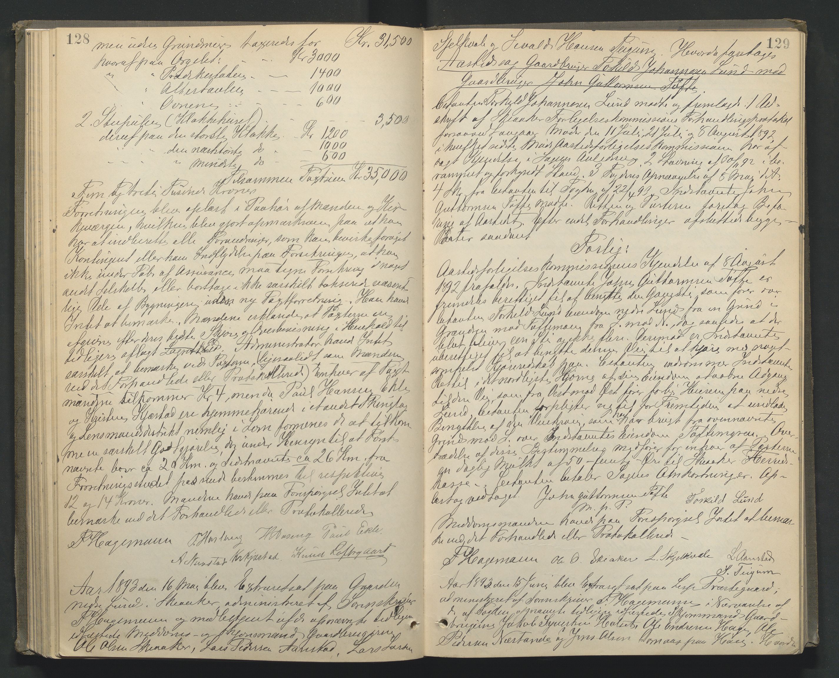 Nord-Gudbrandsdal tingrett, AV/SAH-TING-002/G/Gc/Gcb/L0005: Ekstrarettsprotokoll for åstedssaker, 1889-1900, p. 128-129