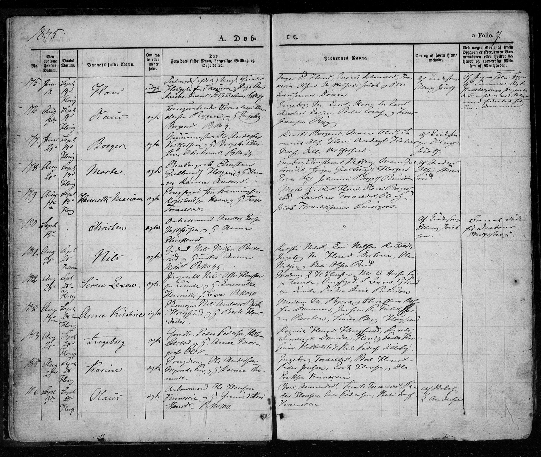 Eiker kirkebøker, AV/SAKO-A-4/F/Fa/L0013a: Parish register (official) no. I 13A, 1832-1845, p. 7