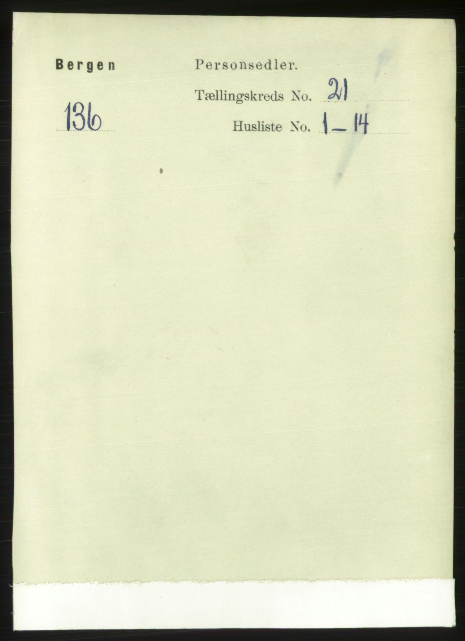 RA, 1891 Census for 1301 Bergen, 1891, p. 29079