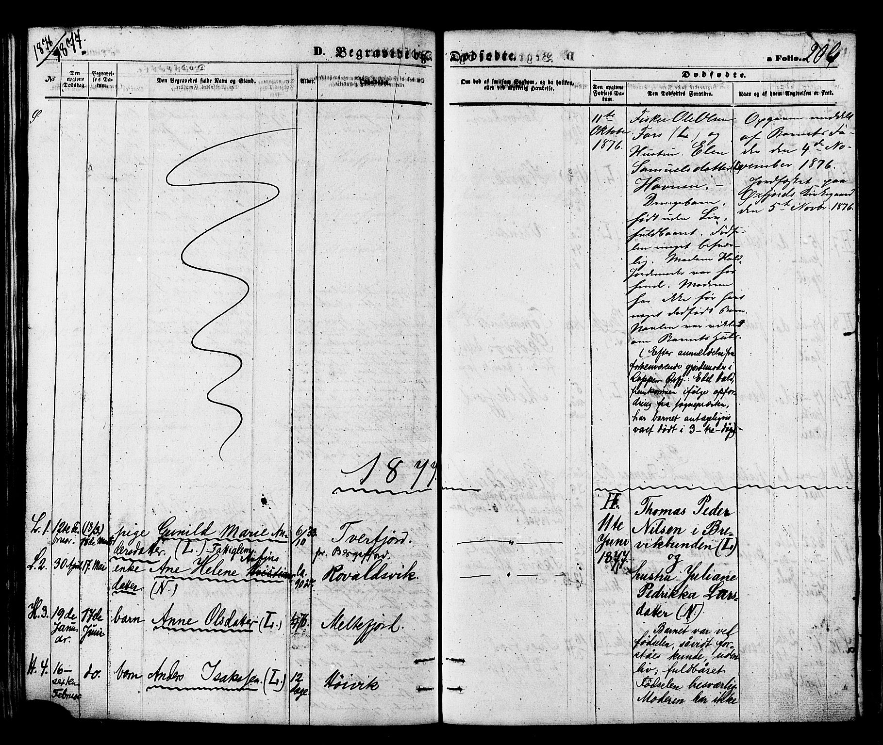 Loppa sokneprestkontor, SATØ/S-1339/H/Ha/L0005kirke: Parish register (official) no. 5, 1869-1878, p. 206