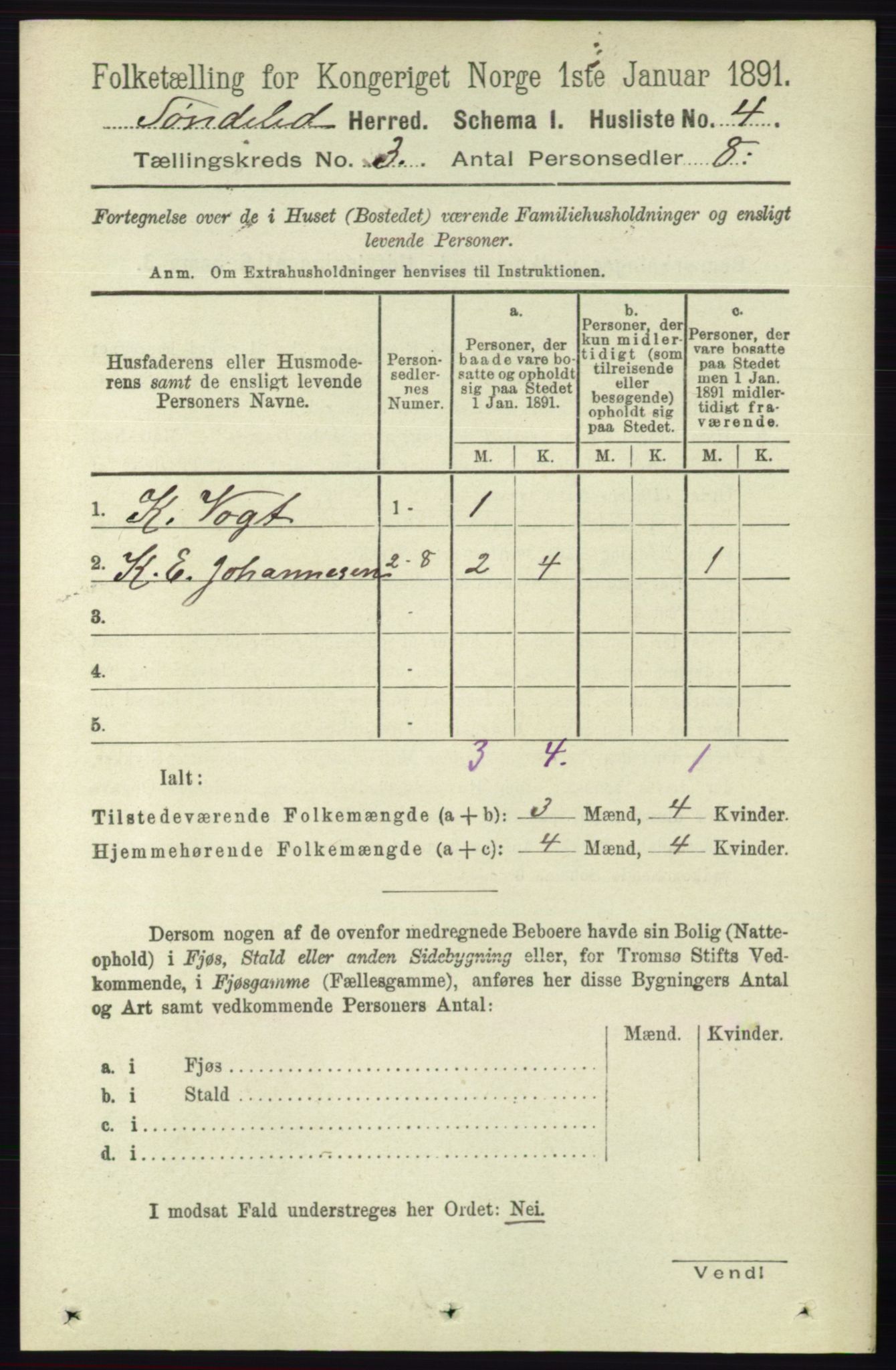 RA, 1891 census for 0913 Søndeled, 1891, p. 549