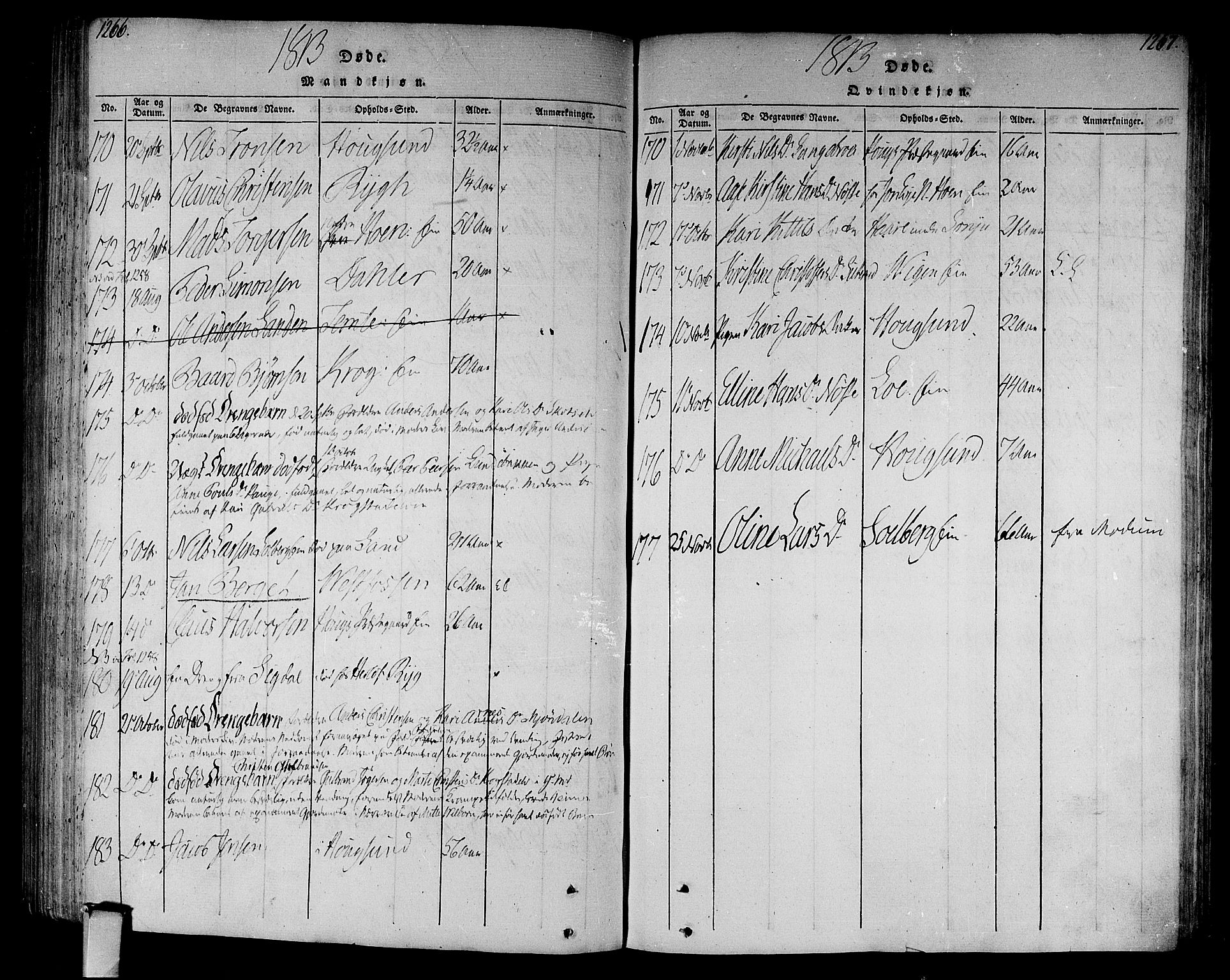 Eiker kirkebøker, AV/SAKO-A-4/F/Fa/L0010: Parish register (official) no. I 10, 1806-1815, p. 1266-1267